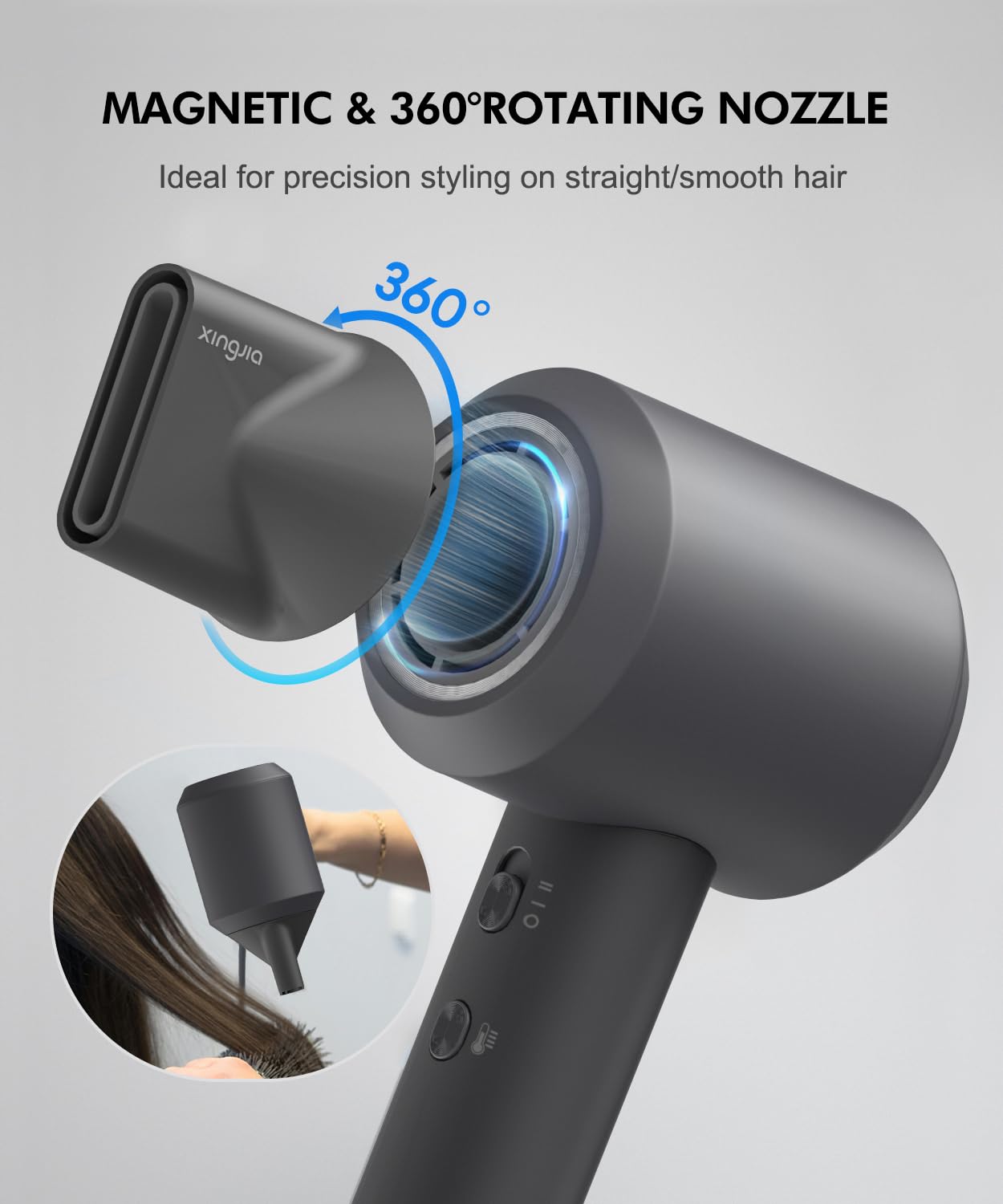 1500W Ionic Hair Dryer with Low Noise