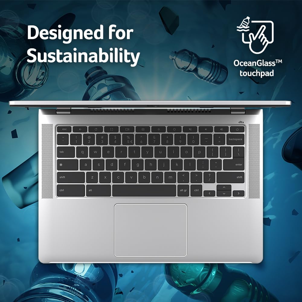 acer Chromebook 314 CB314-4H-C2UW Laptop | Intel Processor N100 | 14" Full HD (1920 x 1080) IPS Display | 4GB LPDDR5 | 64GB eMMC | Intel Wireless Wi-Fi 6E AX211 | Chrome OS | Pure Silver