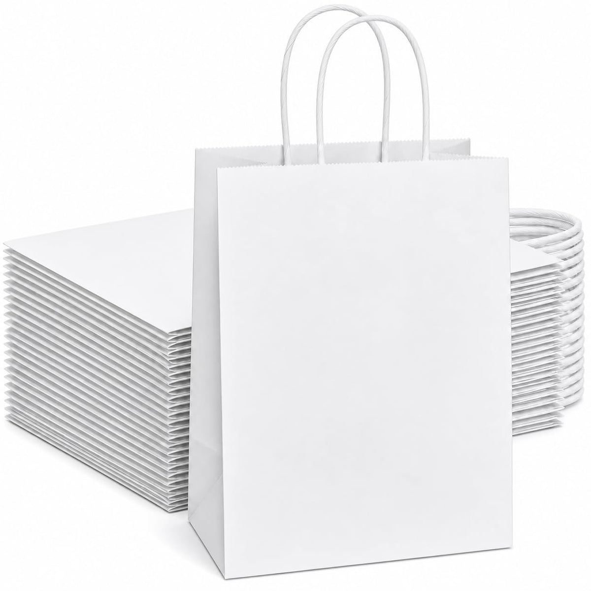 50 Pack Medium Kraft Paper Gift Bags with Handles