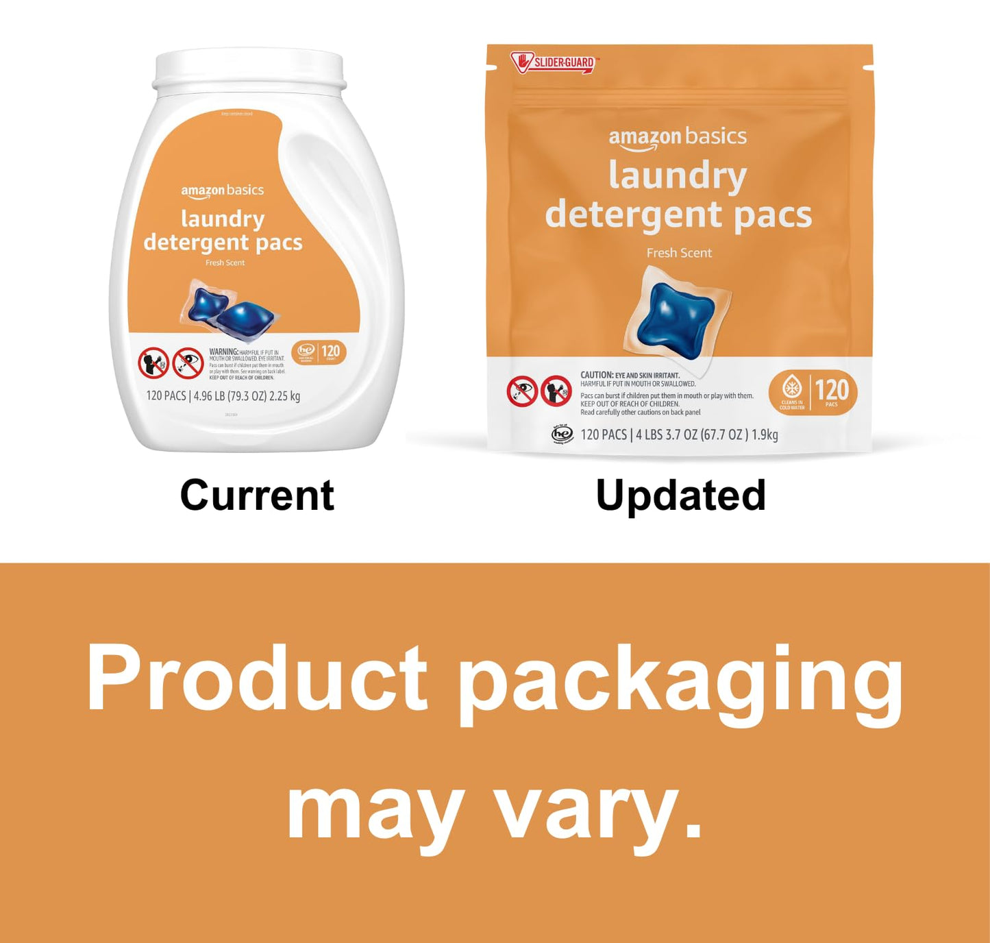 120 Pack Amazon Basics Laundry Detergent Pacs