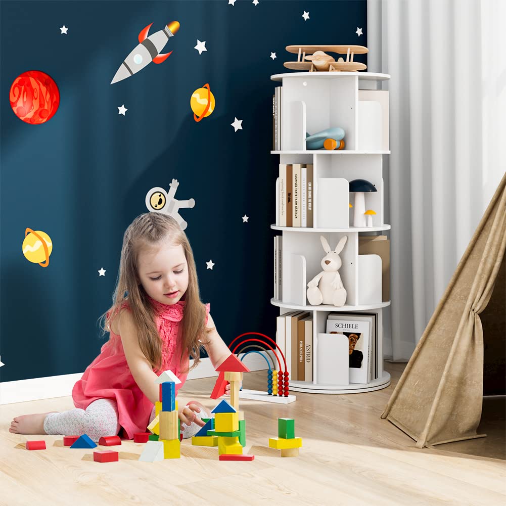 360° Rotating Bookshelf Organizer for Small Spaces