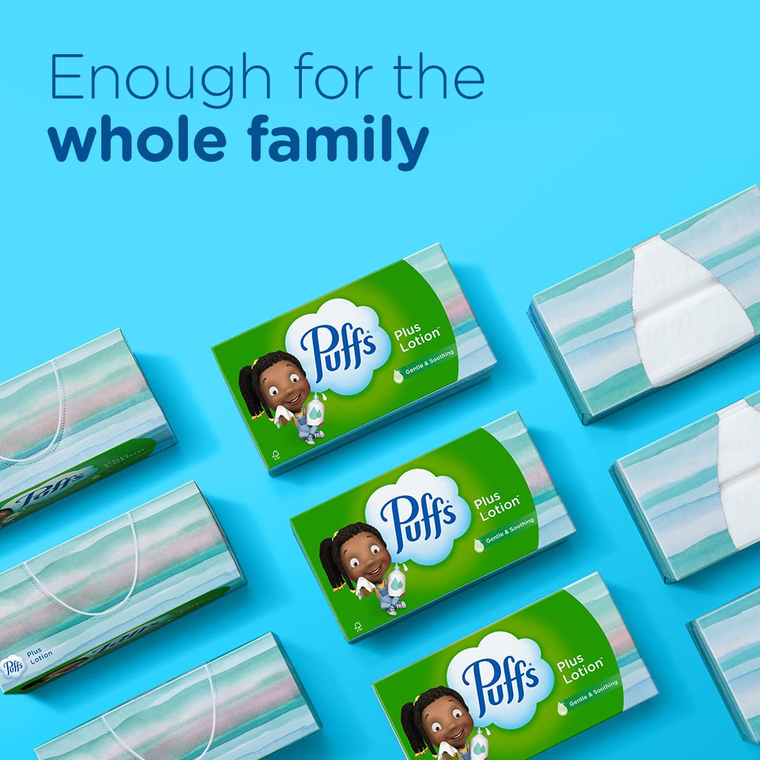 Puffs Plus Lotion Facial Tissue, 1 Cube Box, 48 Tissues Per Box
