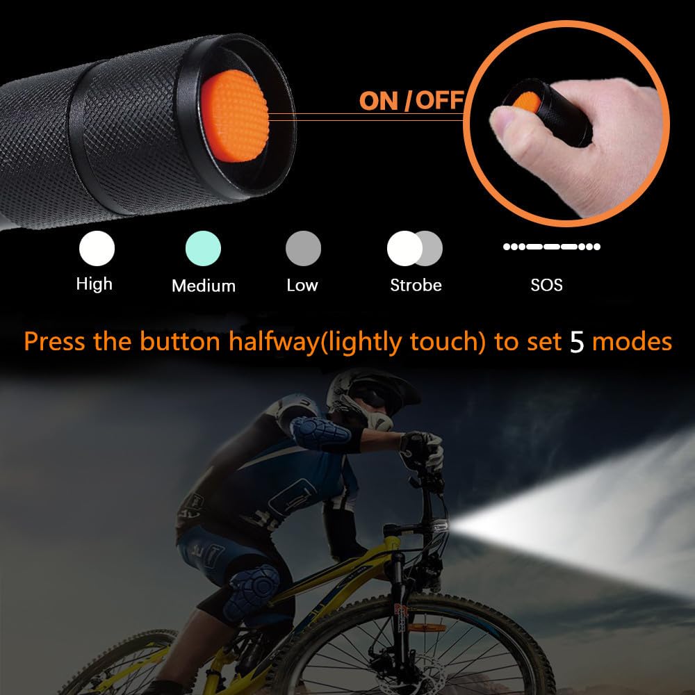 3000 Lumens Tactical Flashlight 2-Pack Waterproof