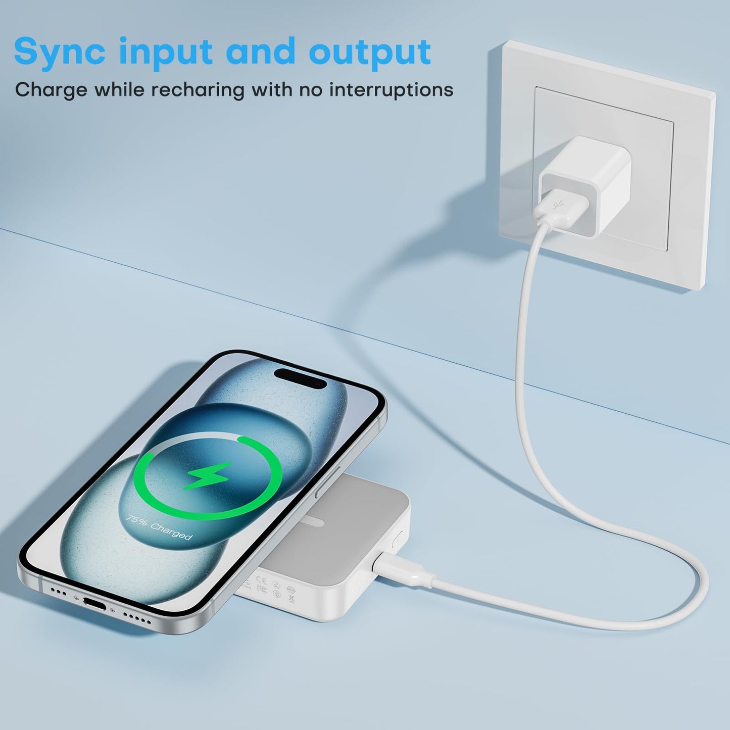 10000mAh OMOTON Magnetic Fast Charging Power Bank