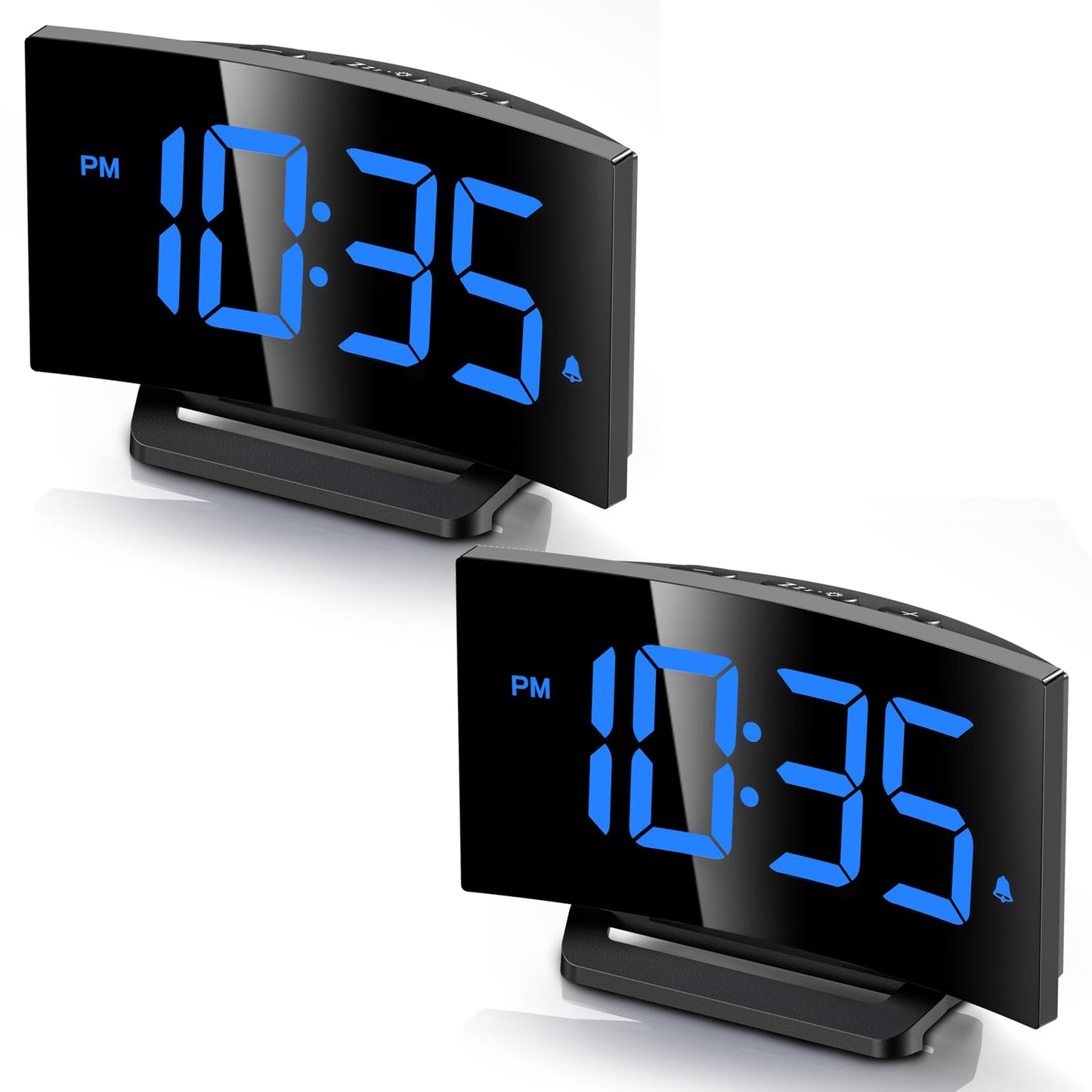 2 Pack Digital Alarm Clock with LED Display and Snooze