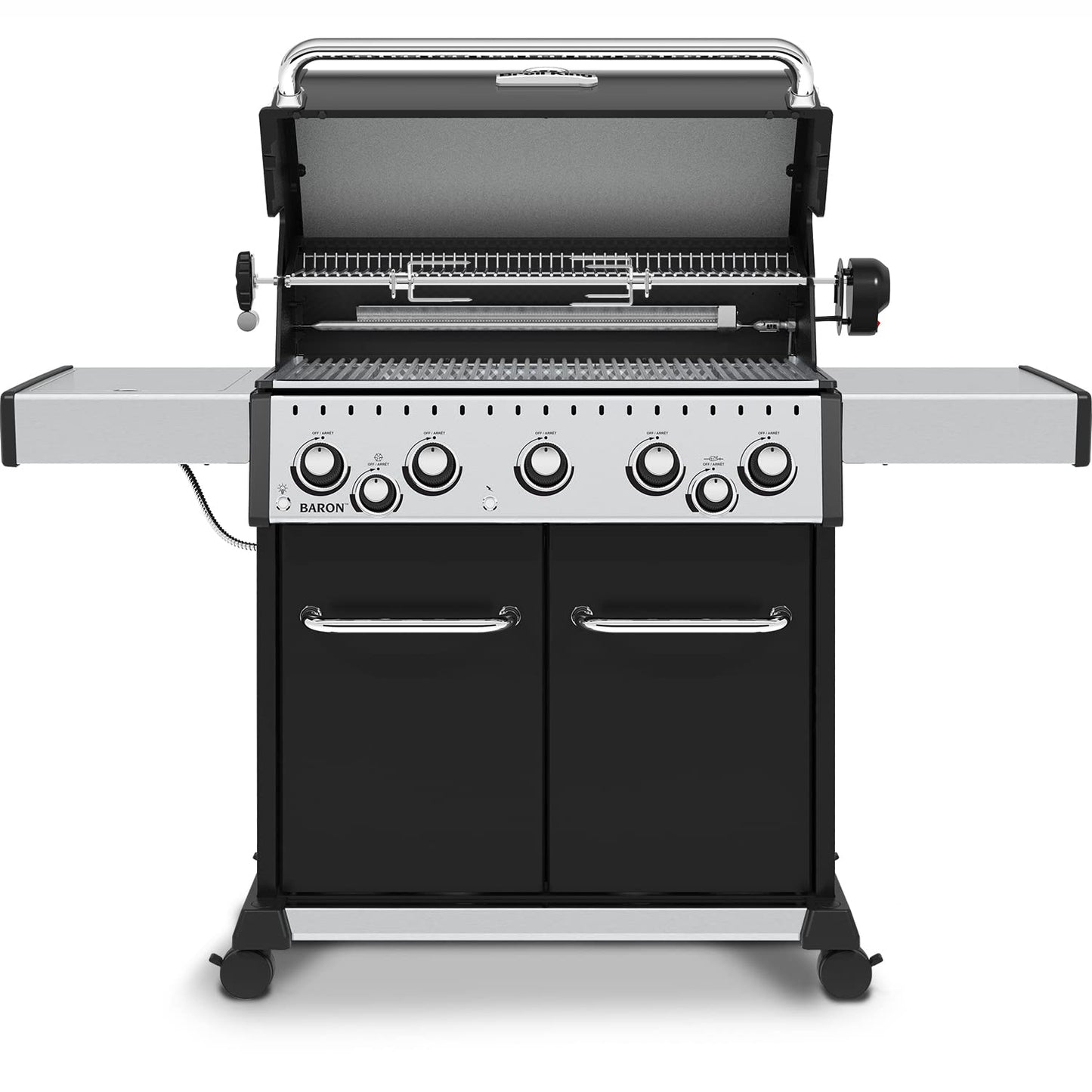 Broil King, Baron 590 Pro, 876244, Liquid Propane (LP), 5-Burner, Silver, Black