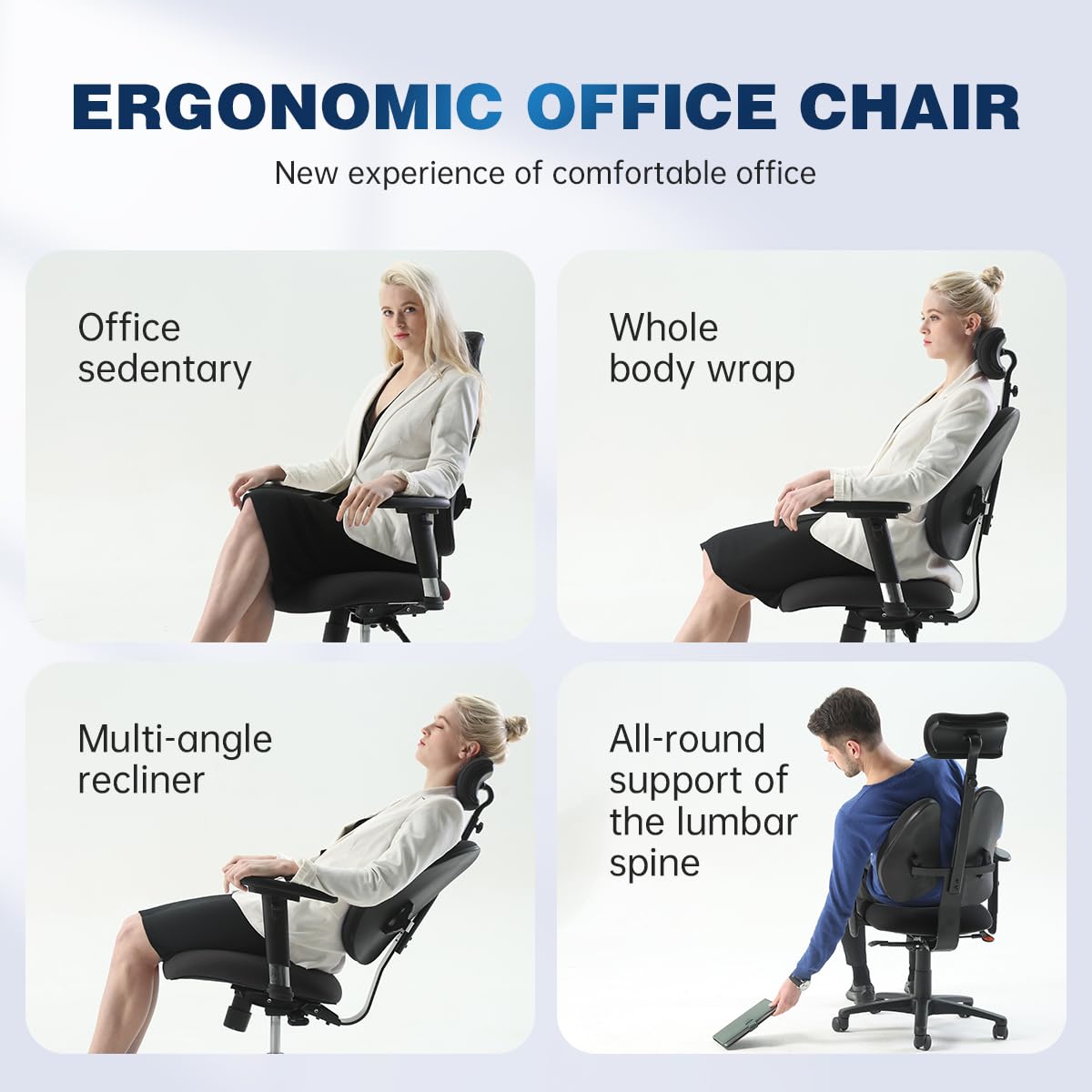 DERSITE Ergonomic Office Chair with Lumbar Support