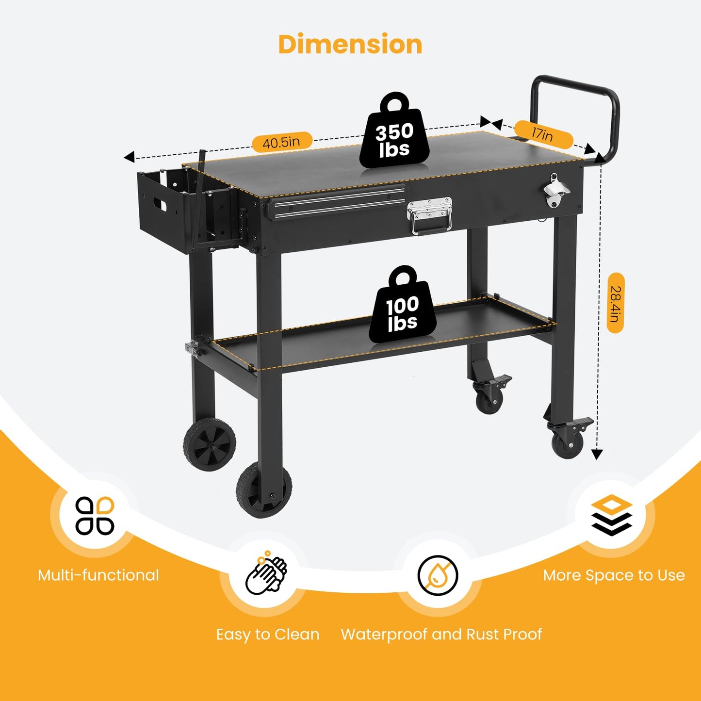Portable Foldable Outdoor Grill Cart for Camping