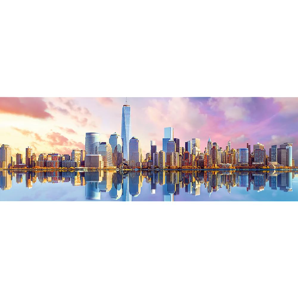 Trefl Panorama Manhattan 1000 Piece Jigsaw Puzzle Red 27"x19" Print, DIY Puzzle, Creative Fun, Classic Puzzle for Adults and Children from 12 Years Old
