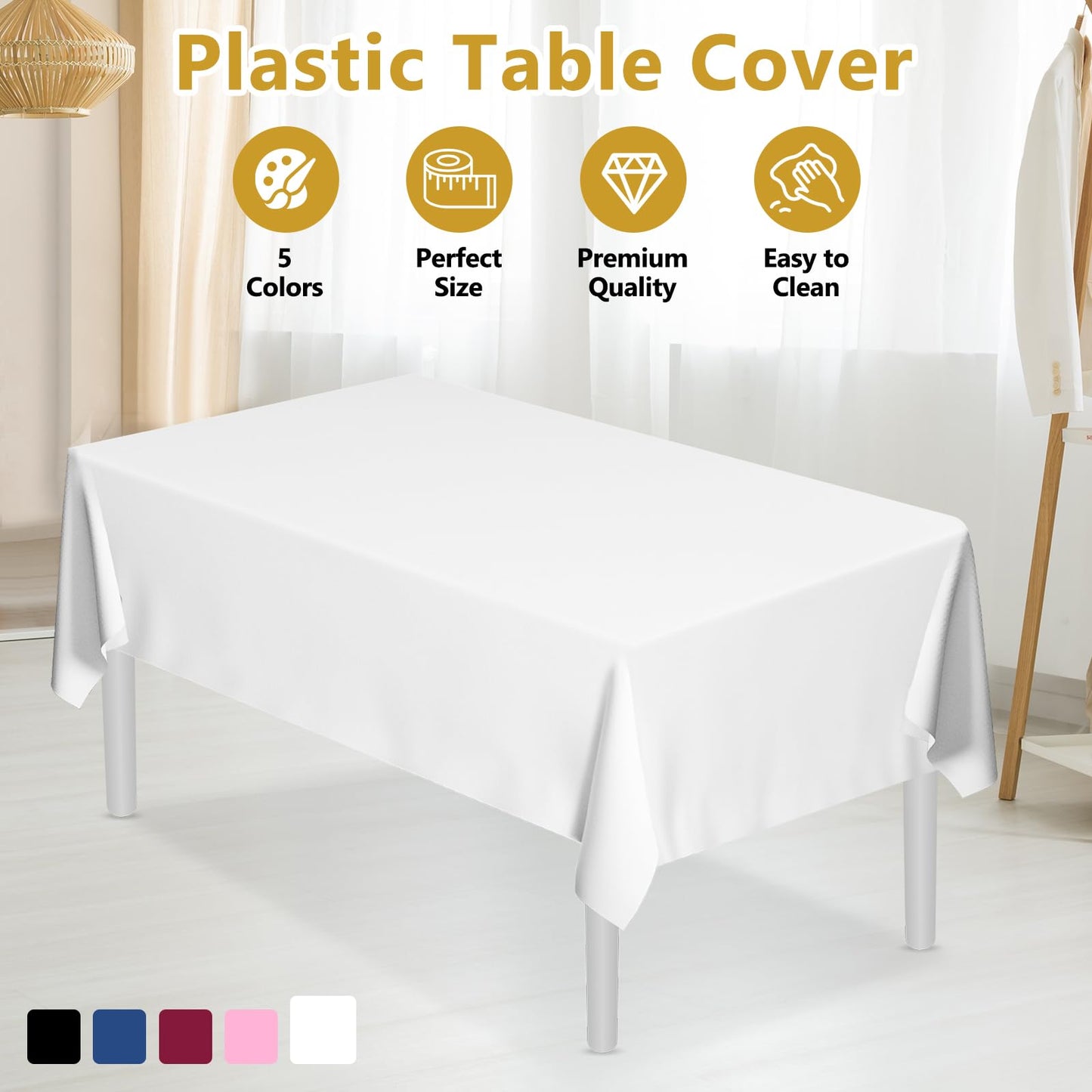 XSEINO 8 Pack Disposable Tablecloths for Events