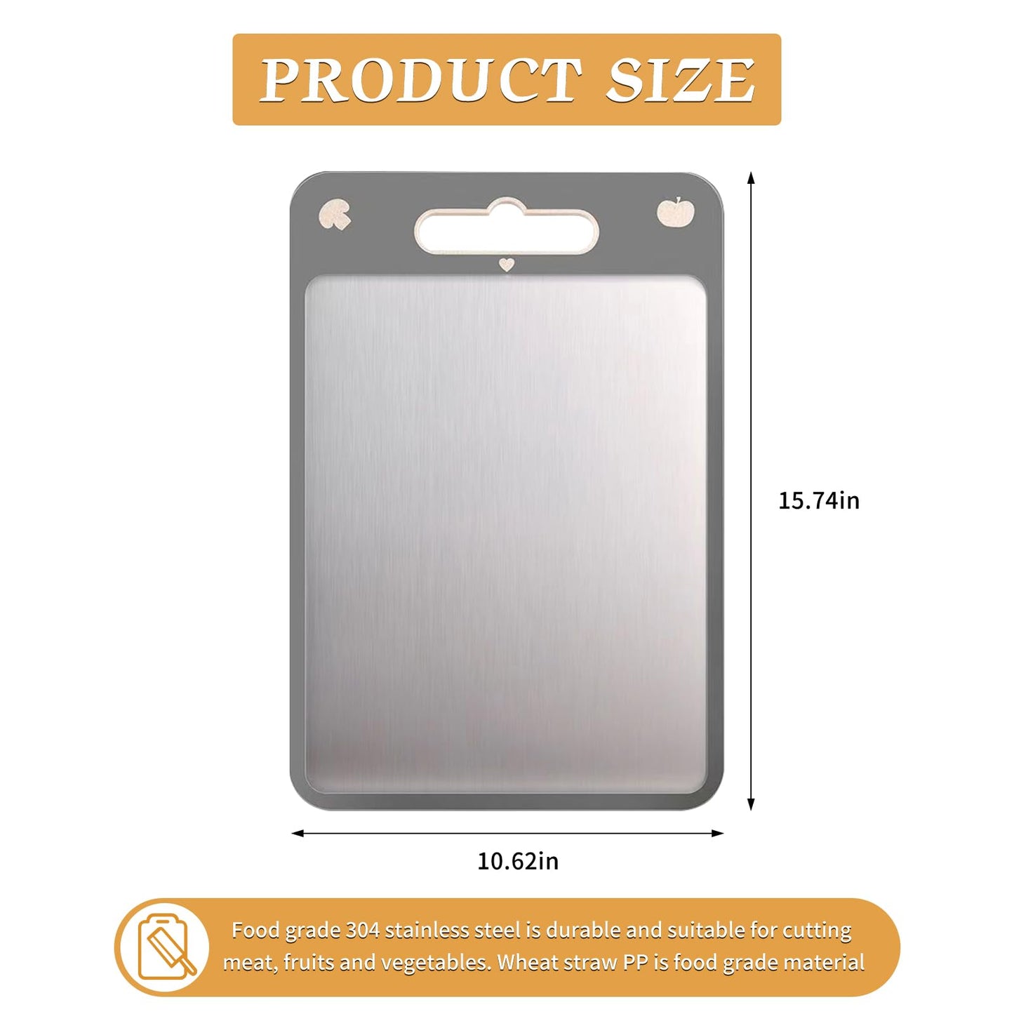 Double-Sided Stainless Steel Cutting Board