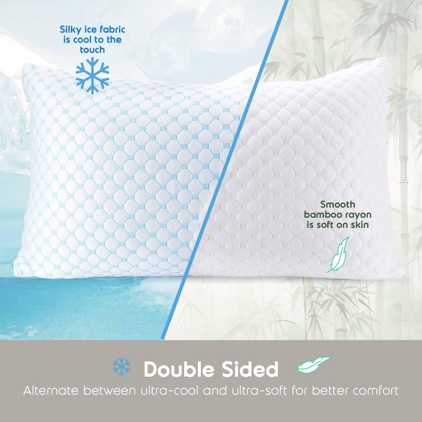 2 Pack Nestl Cooling Shredded Memory Foam Pillows