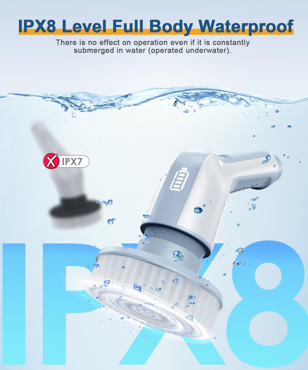 Airpher Cordless Electric Spin Scrubber with Brush Heads