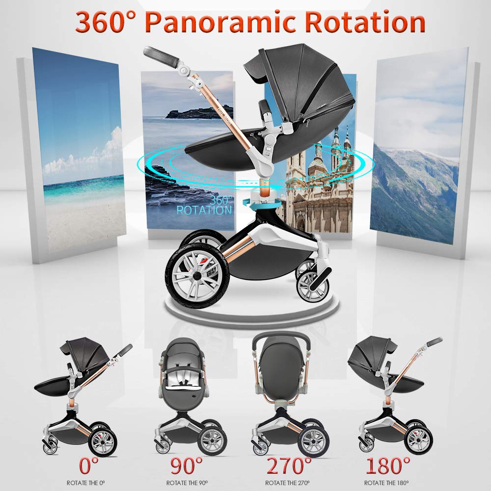 Hot Mom 2 Ultra Baby Stroller with 360° Rotation