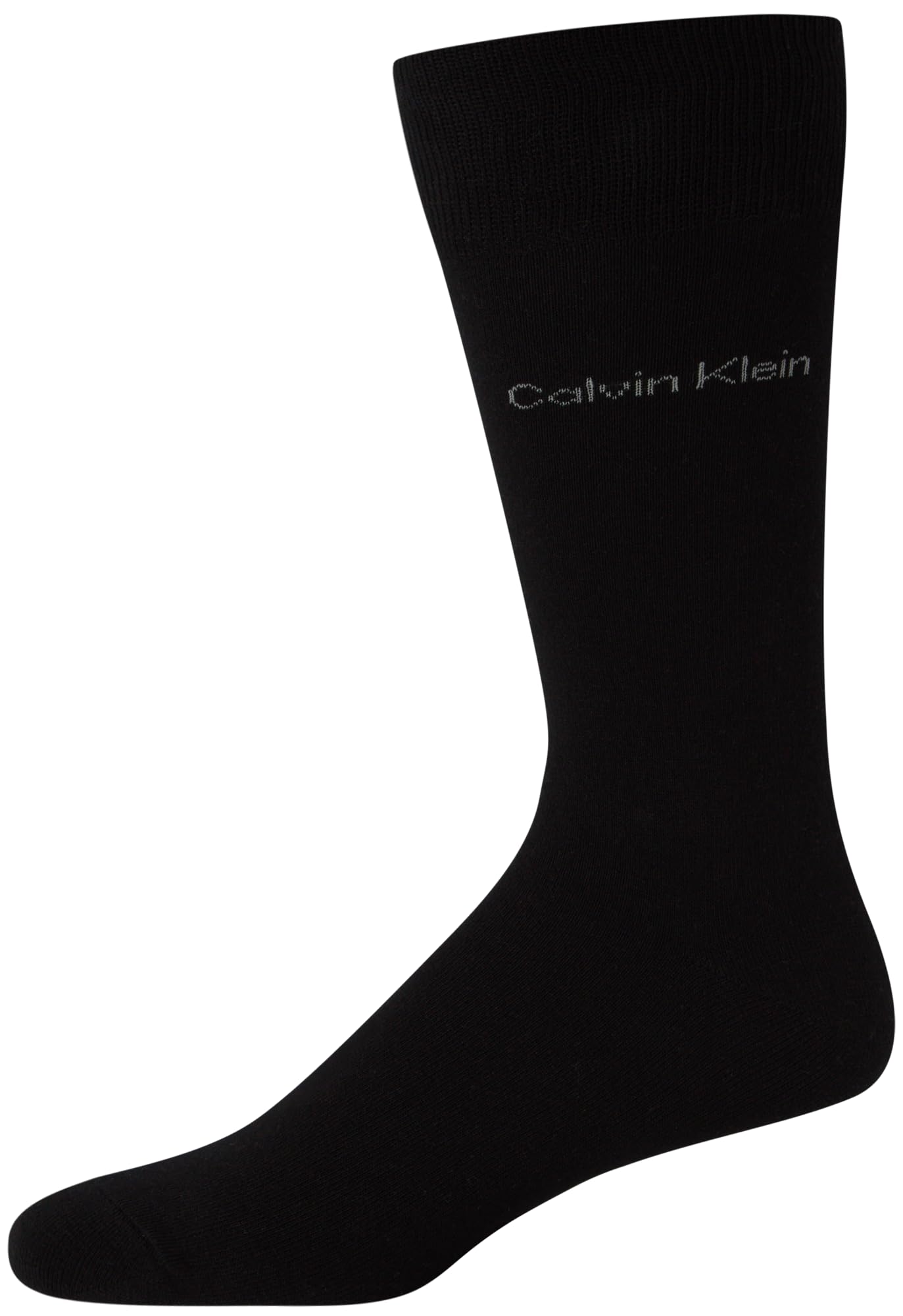 Calvin Klein Men's Dress Socks - 5 Pack Plain and Printed Crew Calf Compression Socks (7-12), Size 7-12, Black Stripe