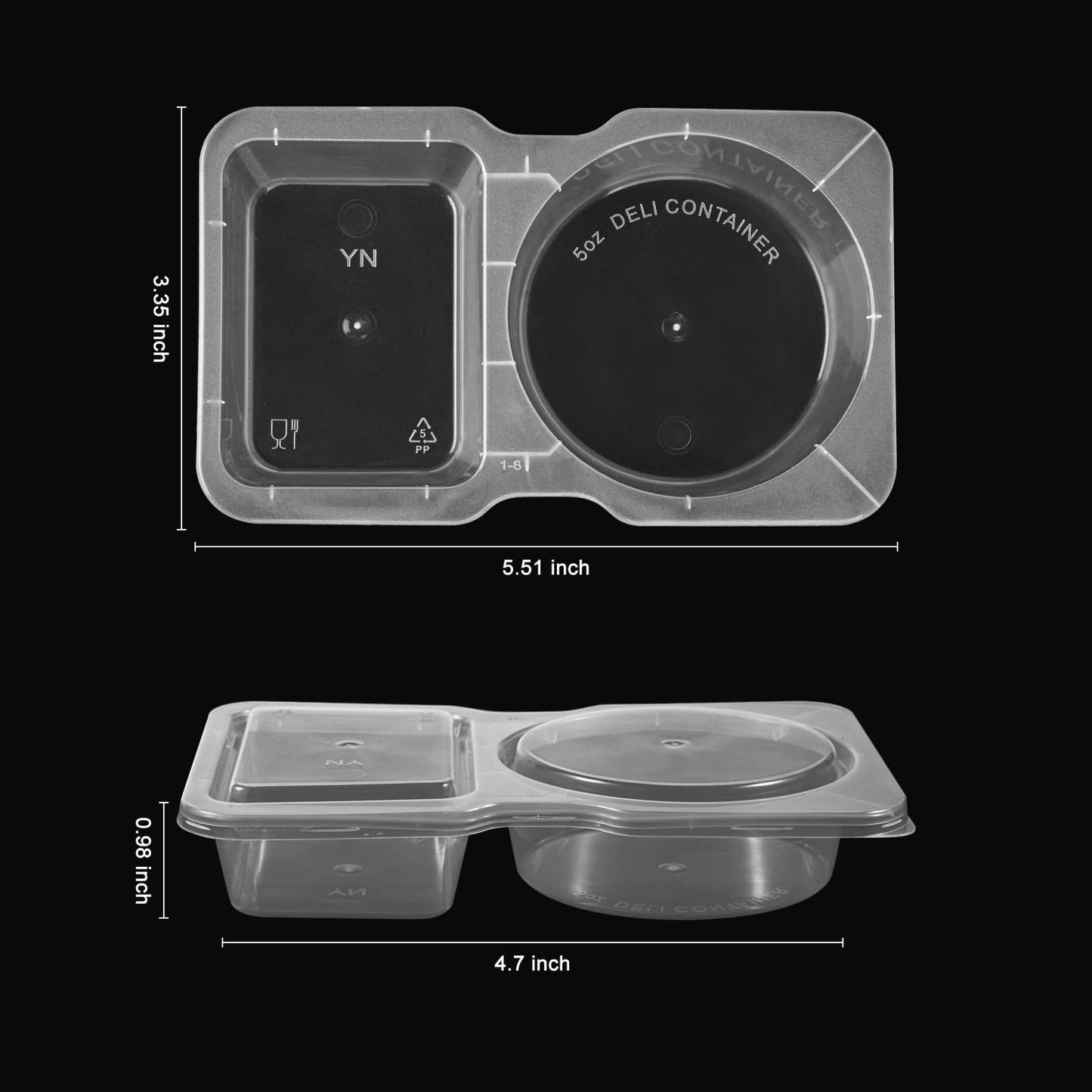 20-Pack Leakproof Snack Containers with Compartments