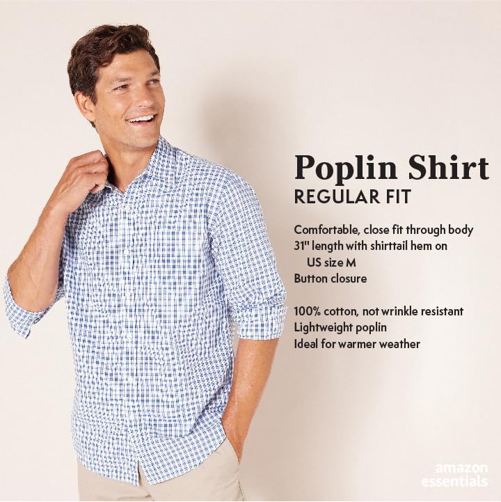 Men's Long-Sleeve Casual Poplin Shirt