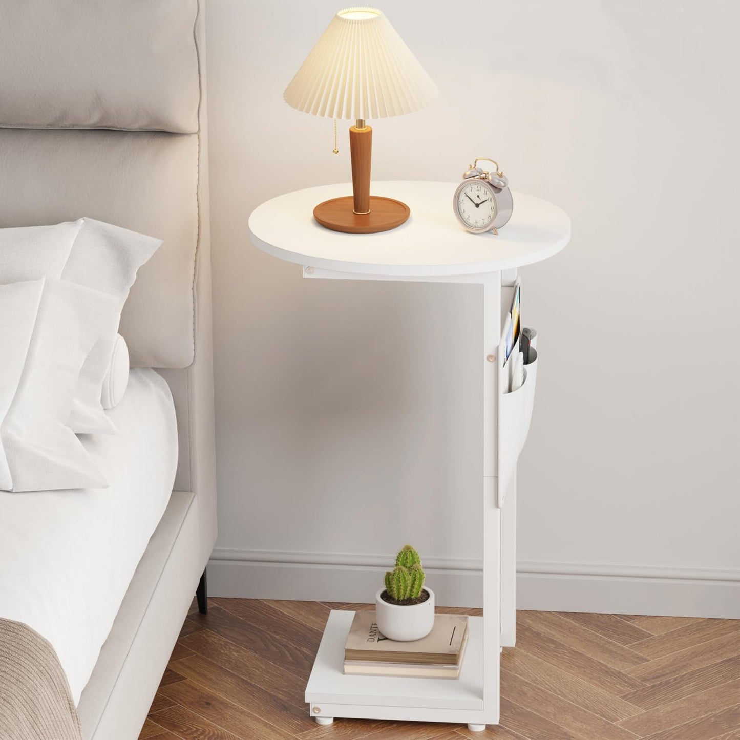 C Shaped Side Table with Storage Bag
