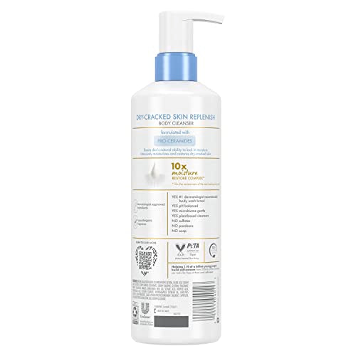 Dove Body Love Body Cleanser Body Wash 3 Count Dry-Cracked Skin Replenish Hypoallergenic for 24 Hour Nourishment & Instant Dryness Relief with Pro Ceramides 17.5 FO