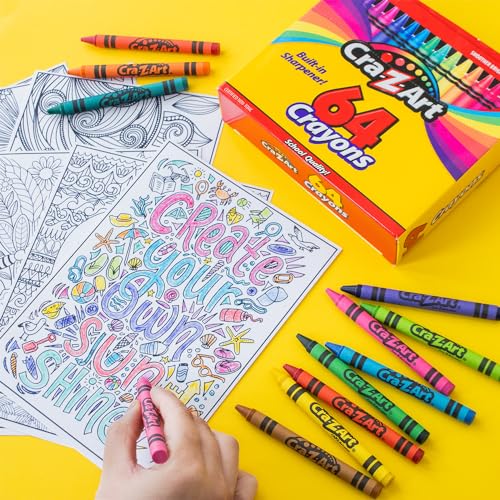 Cra-Z-Art 64 Assorted Crayons Pack of 4