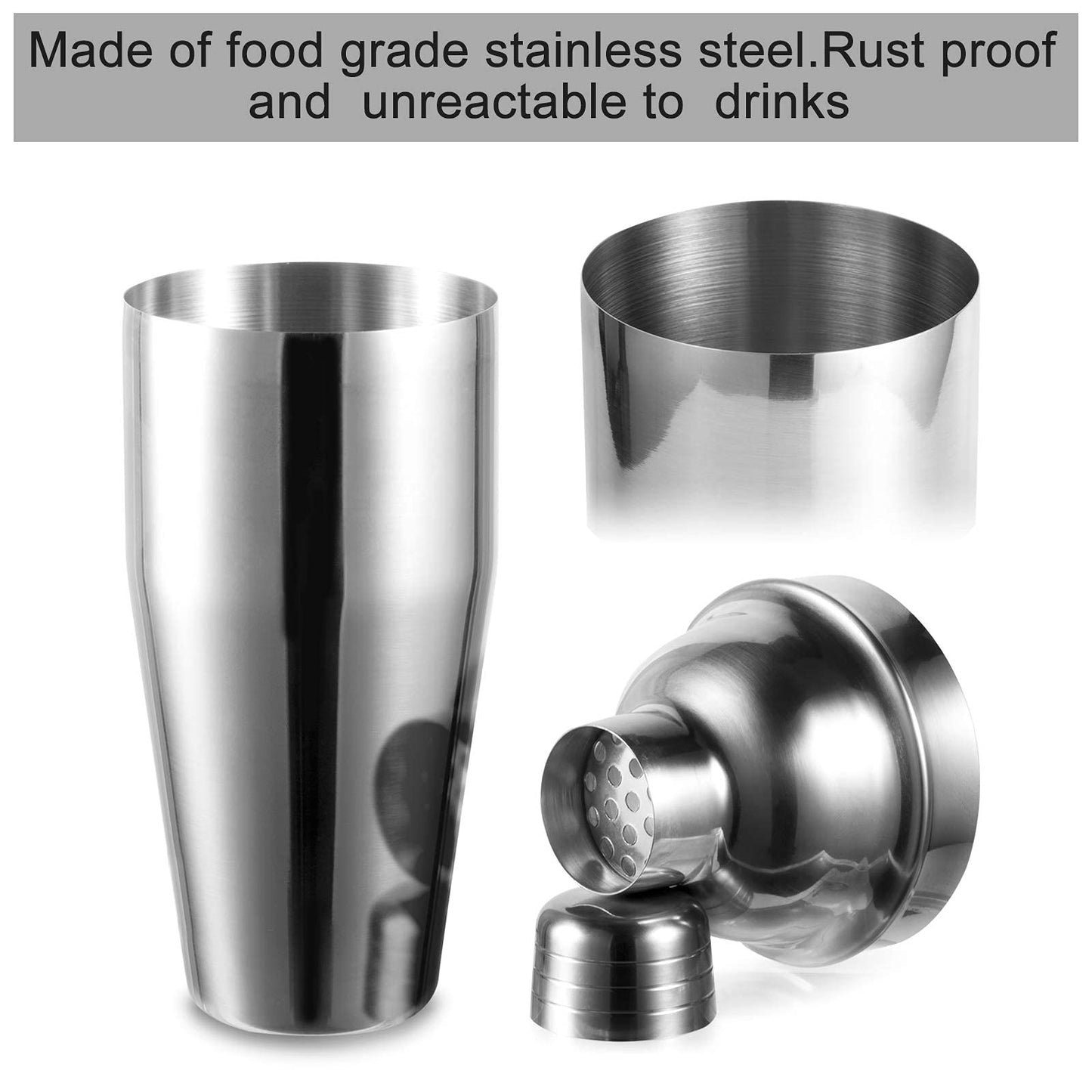 24oz Professional Cocktail Shaker Set with Strainer