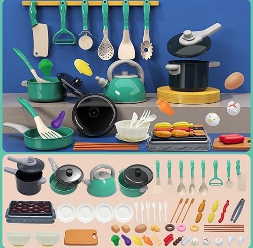 61 Piece Kids Play Food Kitchen Set Pretend Cooking