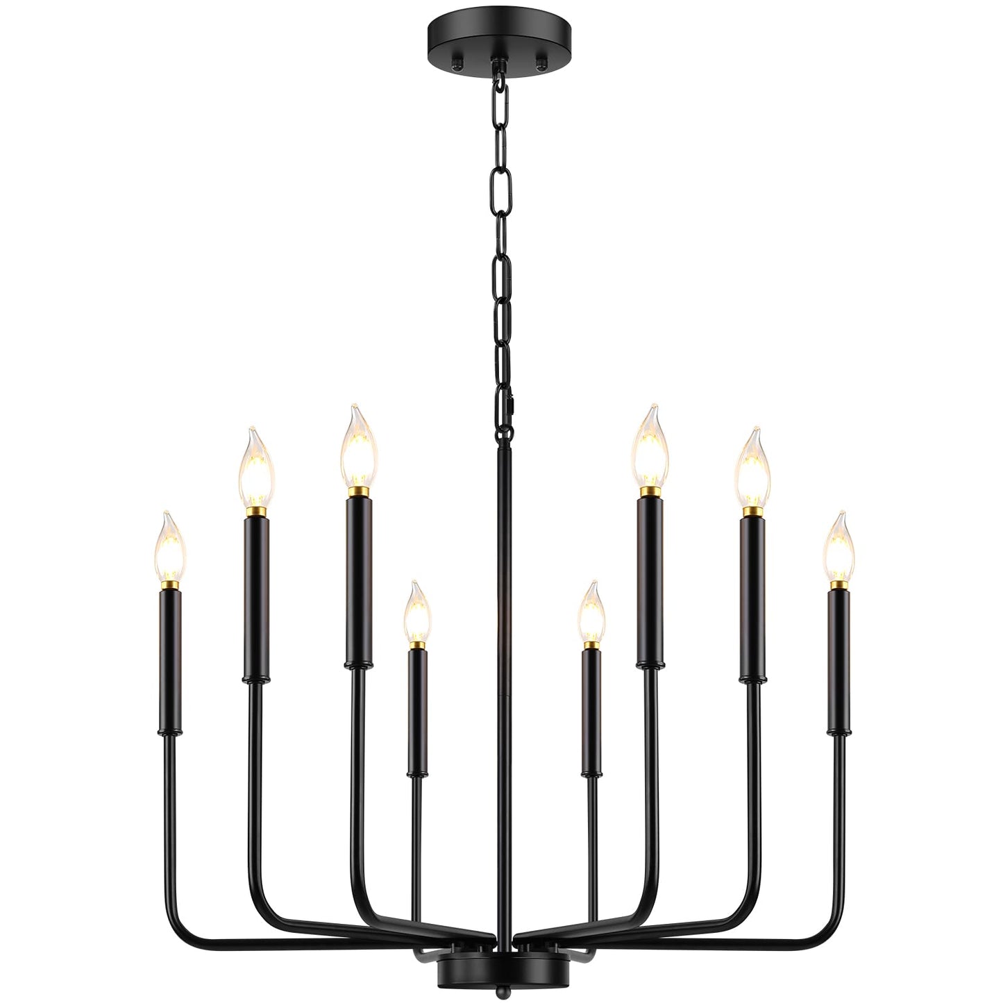 8-Light Industrial Chandelier for Dining Room