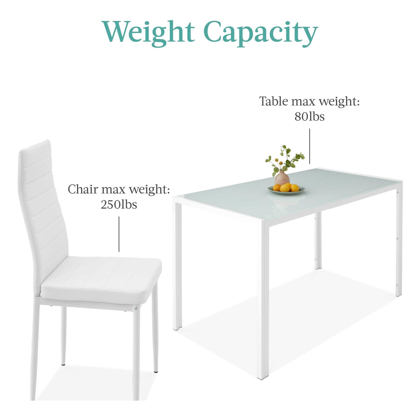 Best Choice 7-Piece Glass Dining Set - White