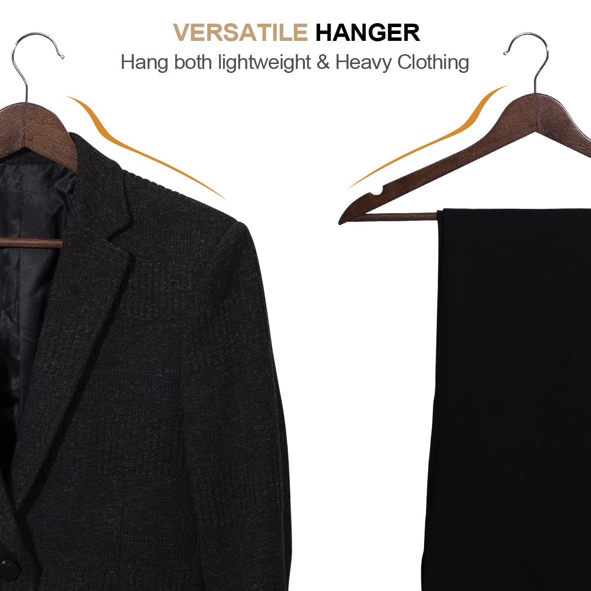 ELONG HOME Wooden Suit Hangers 30 Pack
