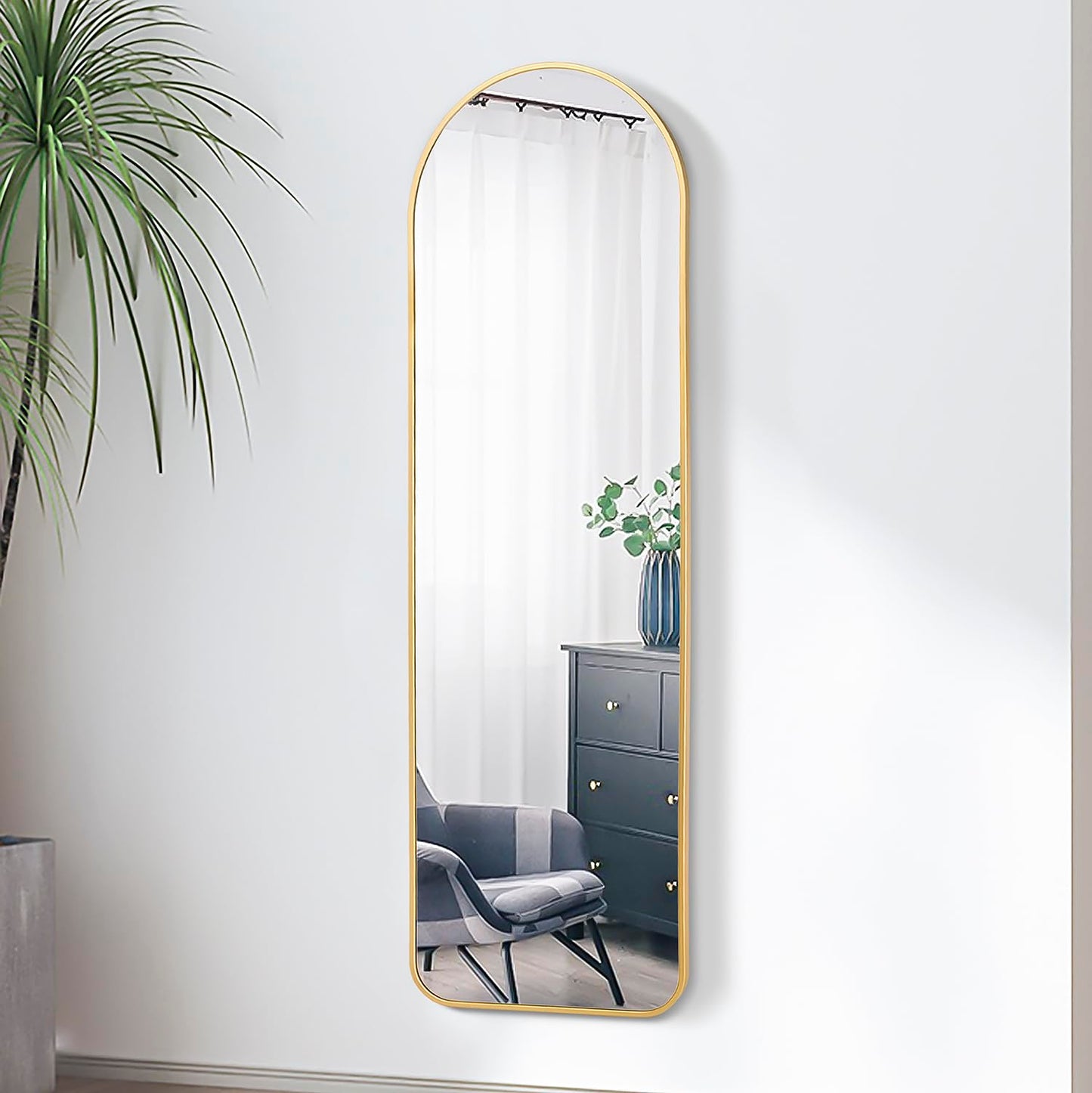 57" Gold Arch Full Length Mirror for Home