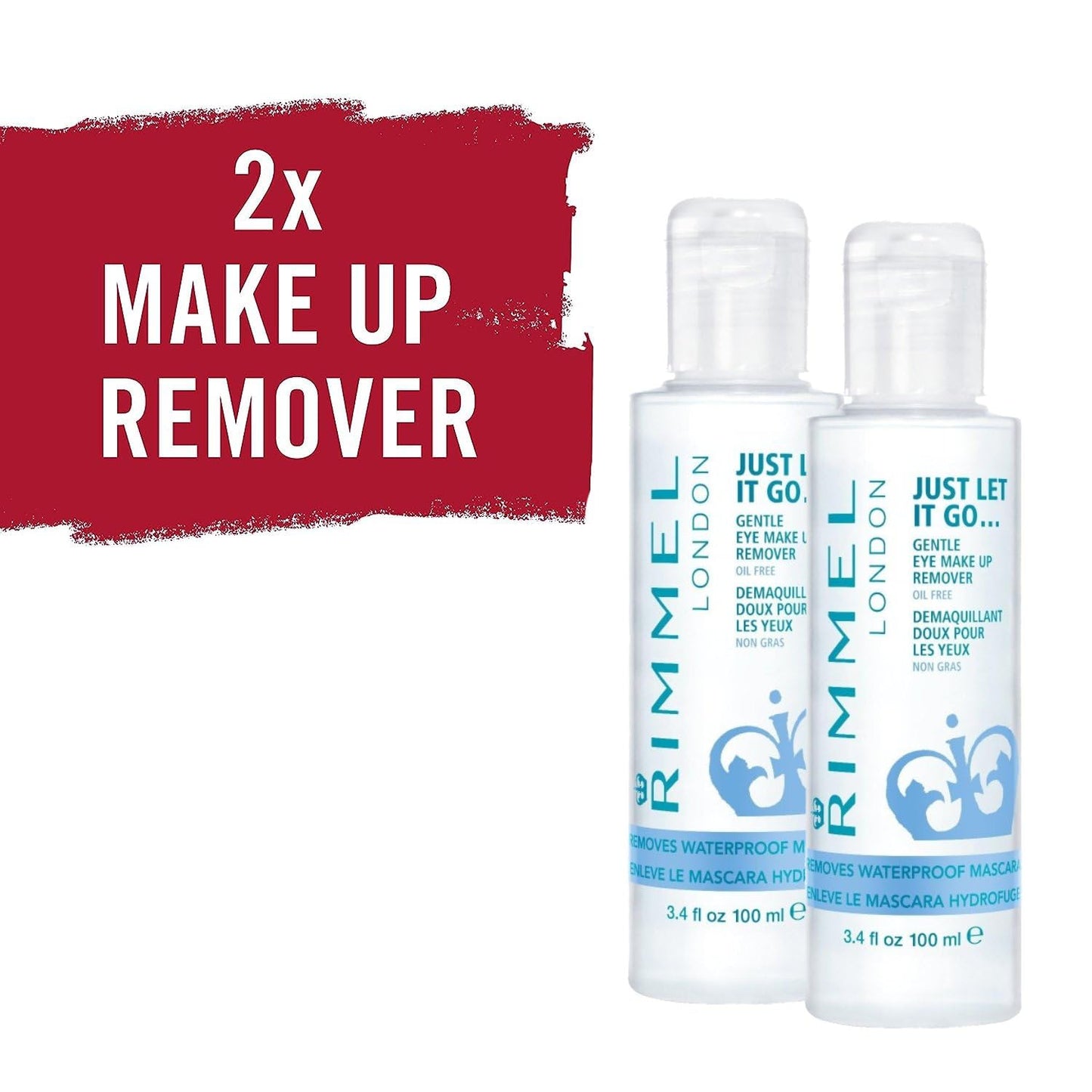 Rimmel Eye Makeup Remover, 3.4 Fl Oz, 2 Count