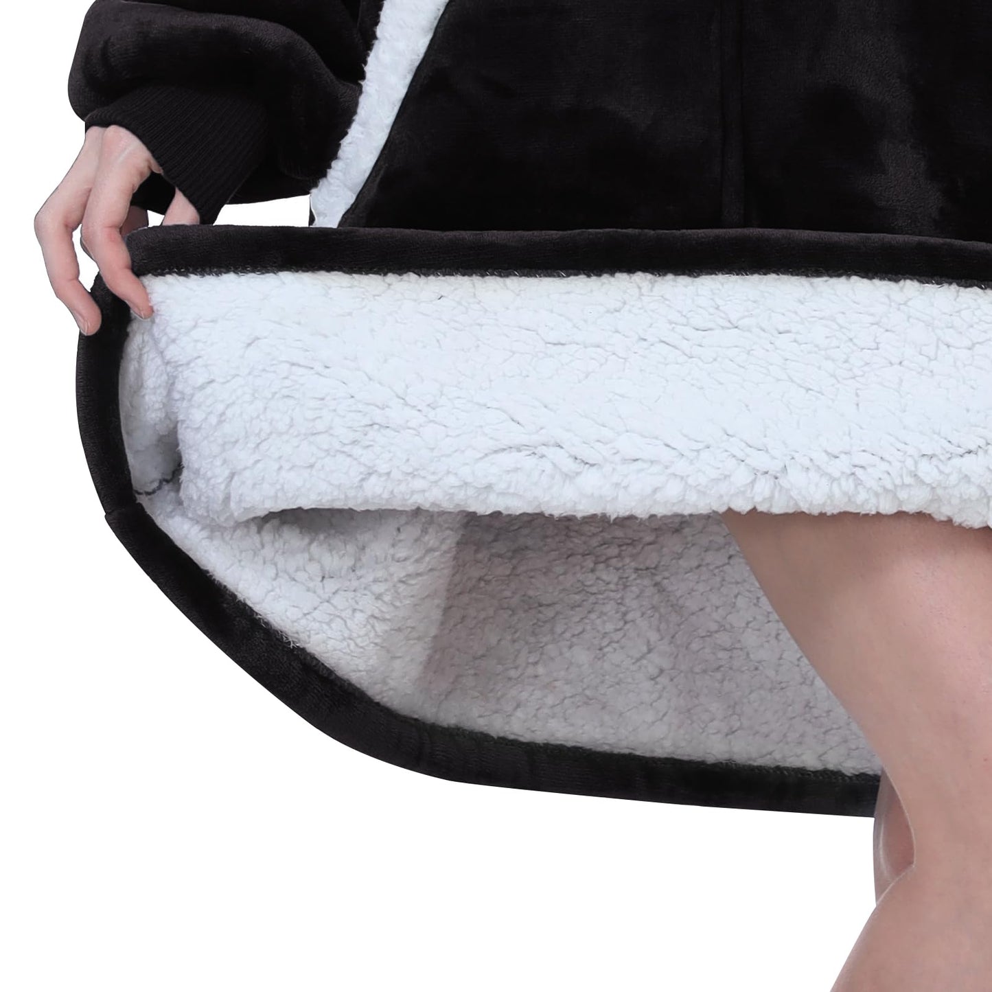 Cozy Sherpa Wearable Blanket Hoodie for Adults