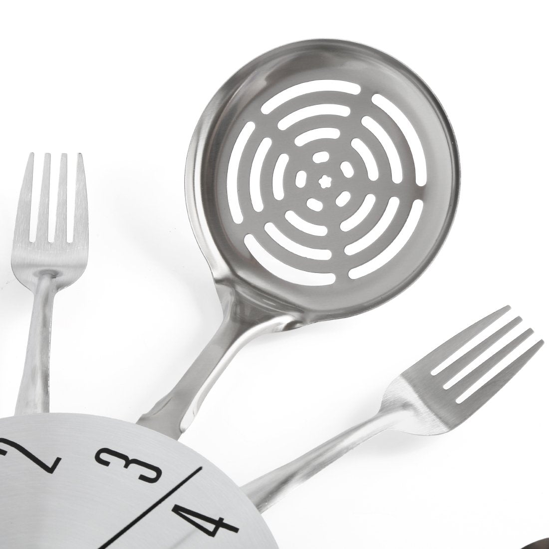 CIGERA 16 Inch Cutlery Kitchen Wall Clocks with Fork and Spoon Dial, Silent Clock Movement and Battery Operated, Great Wall Decor and Housewarming Gifts