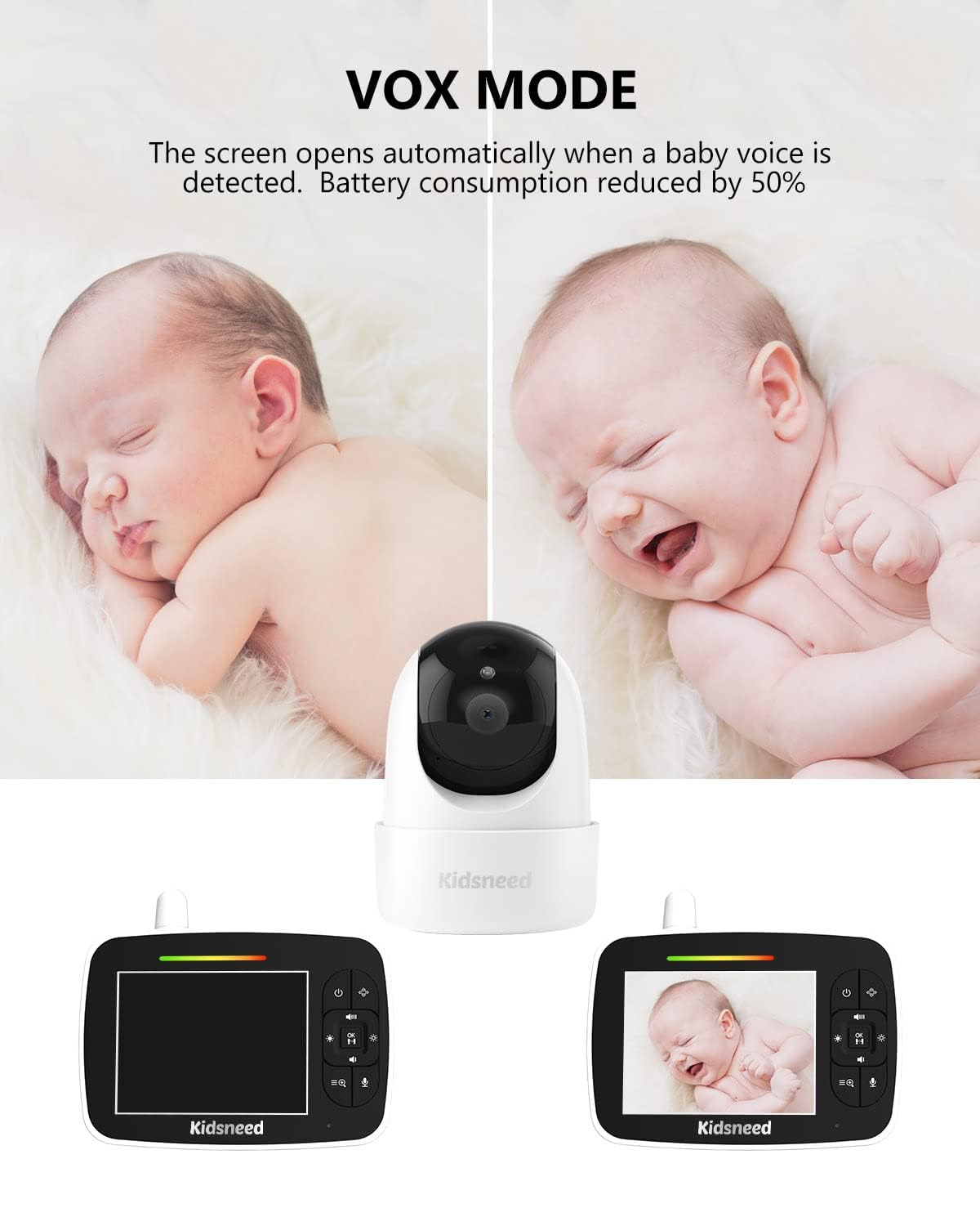 Kidsneed Baby Monitor with Camera and Audio