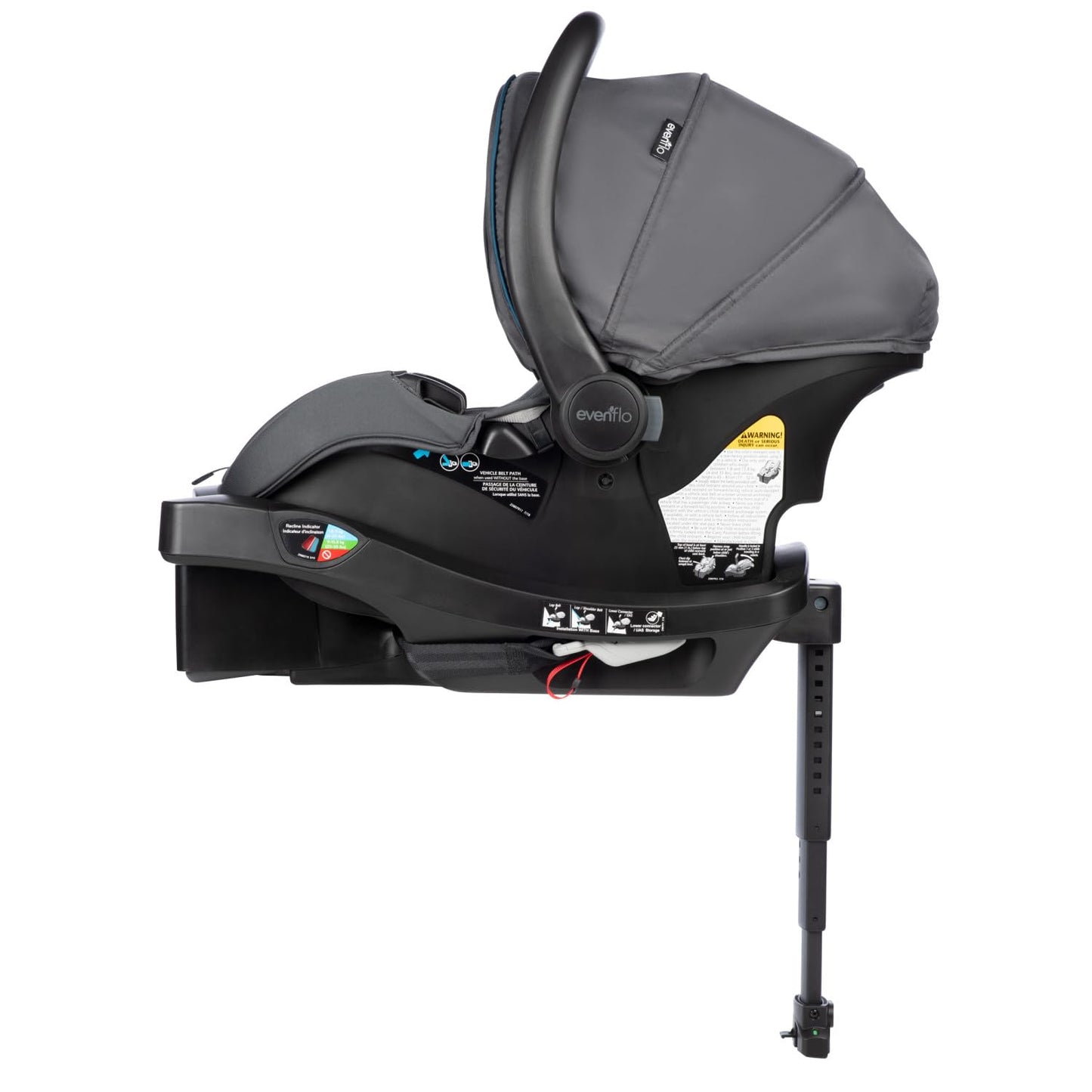 Evenflo LiteMax DLX Infant Car Seat with FreeFlow Fabric, SafeZone and Load Leg Base