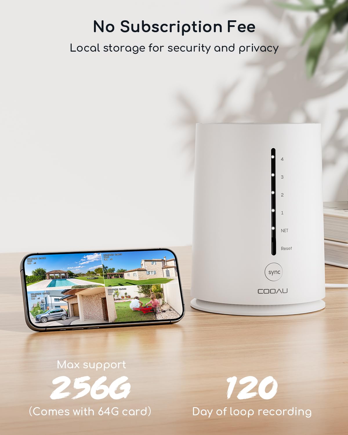 4 Cam COOAU Solar Security Camera System