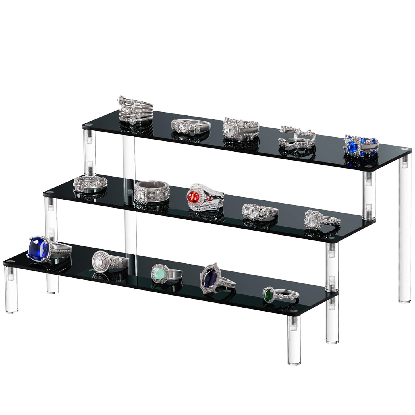 Acrylic Display Risers,Perfume Organizer,Display Riser,Cupcake Display Stand Steps, Organizer Shelf Stand for Figures, Dessert, Cosmetics, Lotion, Cream and Cologne Organizer