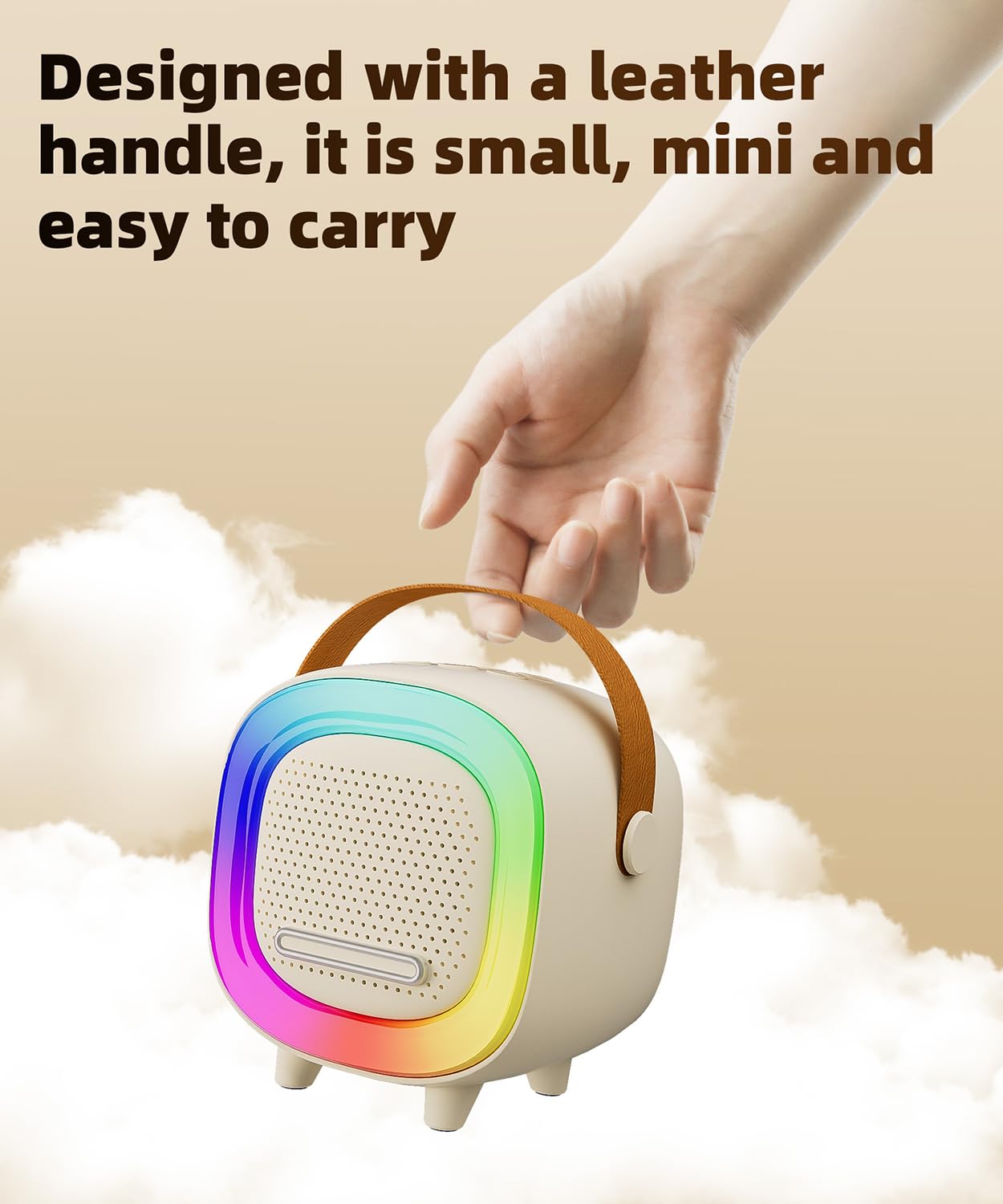 Mini Karaoke Machine Speaker for Kids Adults, Portable Bluetooth with 1 Wireless Microphones, Children's Day Birthday Gift Ideas for Toys for Teens Boys and Girls Aged 4, 5, 6, 7, 8, 9, 10, 11, 12+