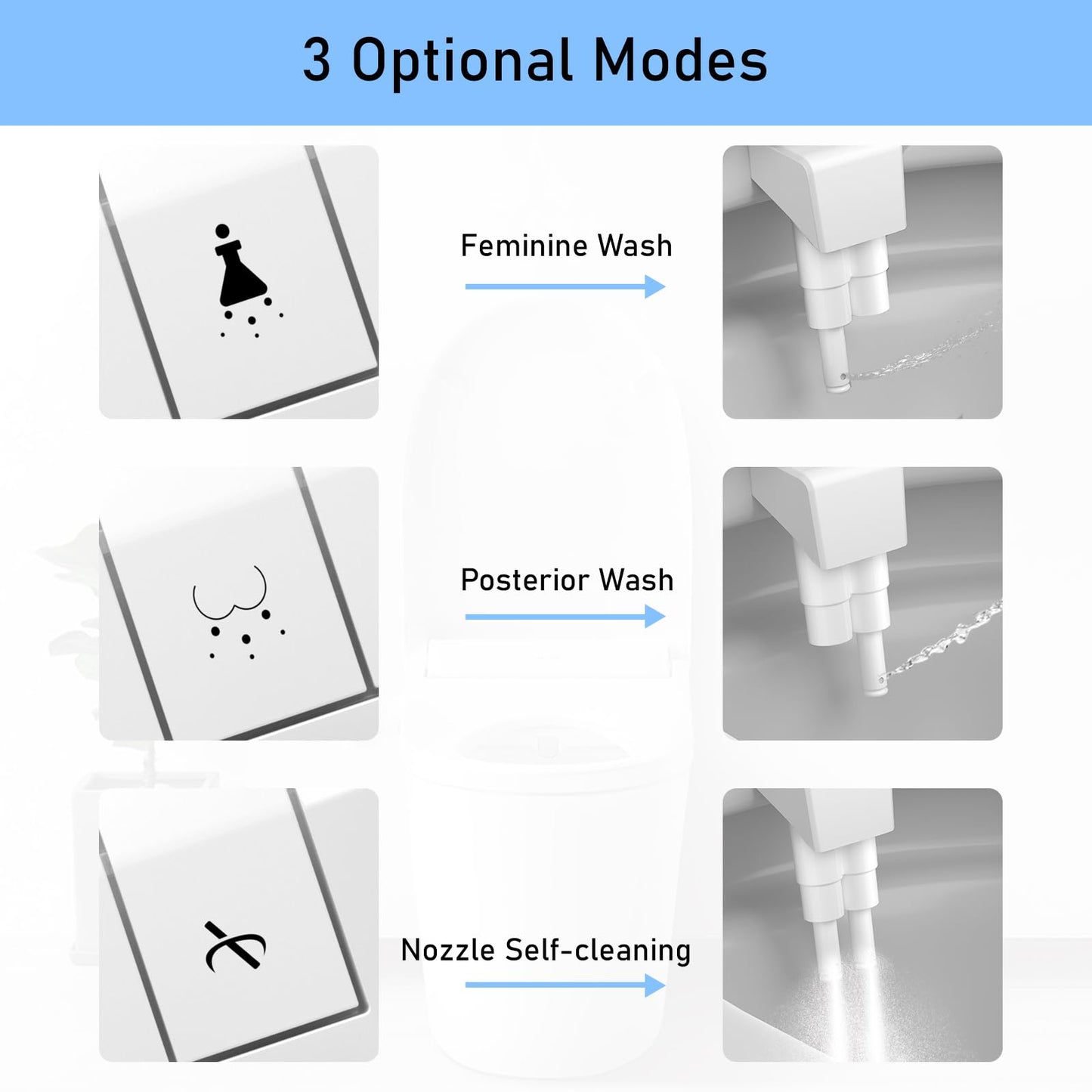 Bidet Attachment for Toilet, Giryarciga Retractable Self Cleaning Cold Water Bidets for Existing Toilets,Self-Cleaning Nozzle,Bidet Toilet Seat Attachment with Non-Electric Dual Nozzle Feminine