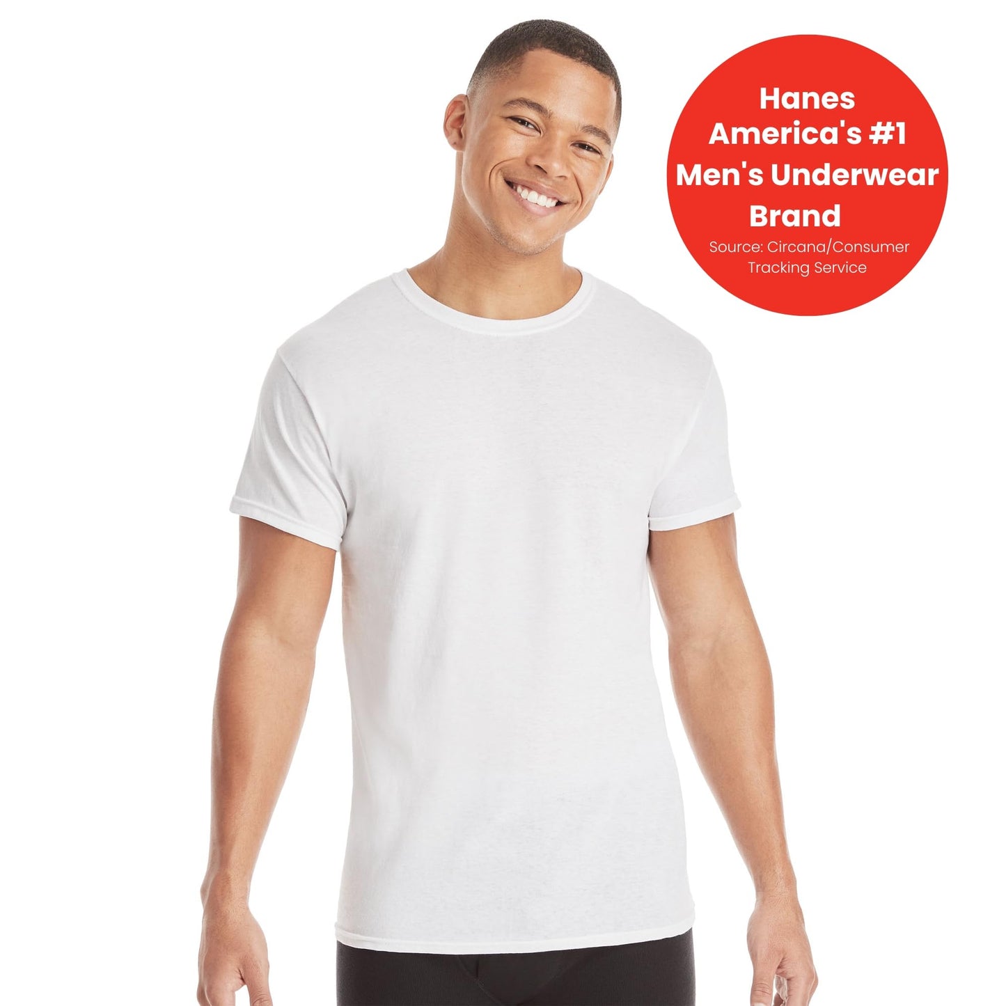 Hanes Moisture-Wicking Cotton Crew Neck Undershirts