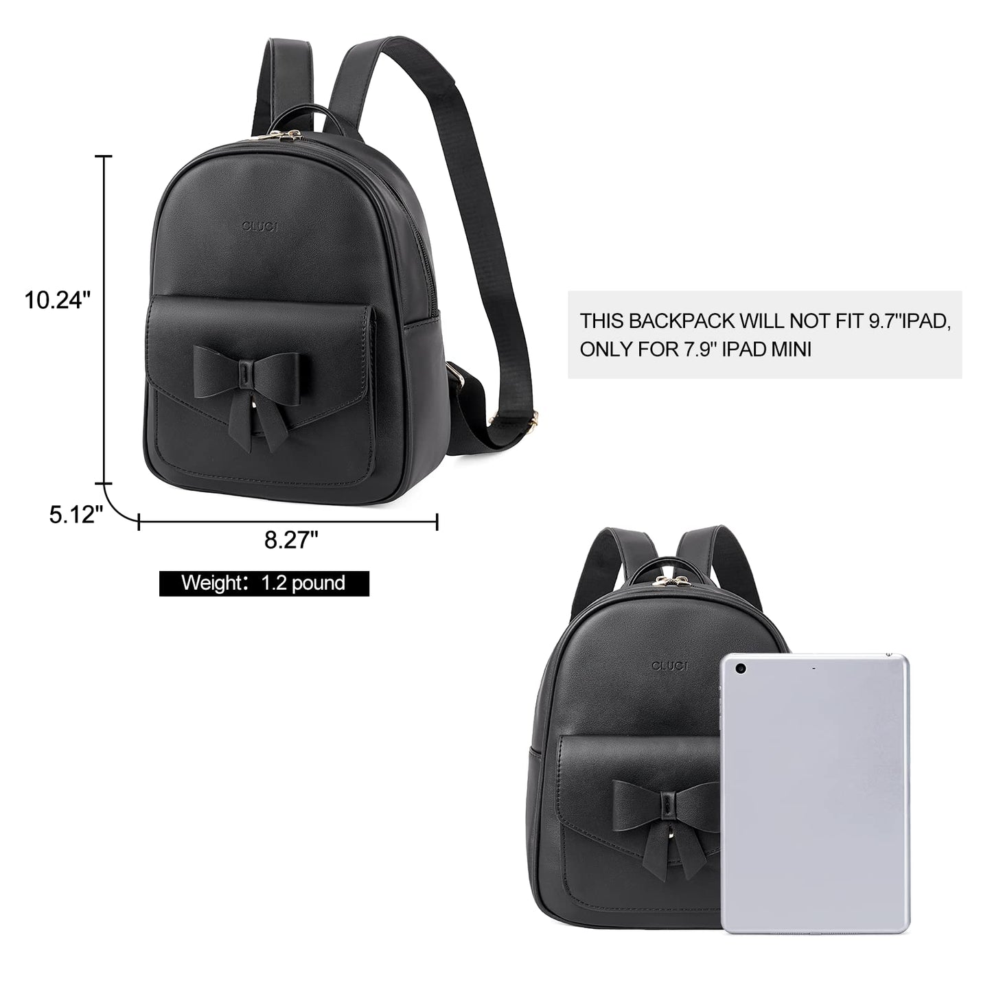 CLUCI Mini Leather Backpack Purse for Girls