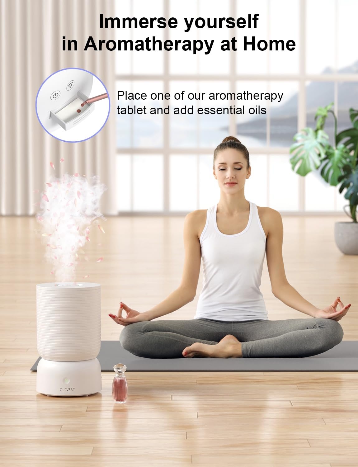 CLEVAST Ultrasonic Cool Mist Humidifier with Diffuser