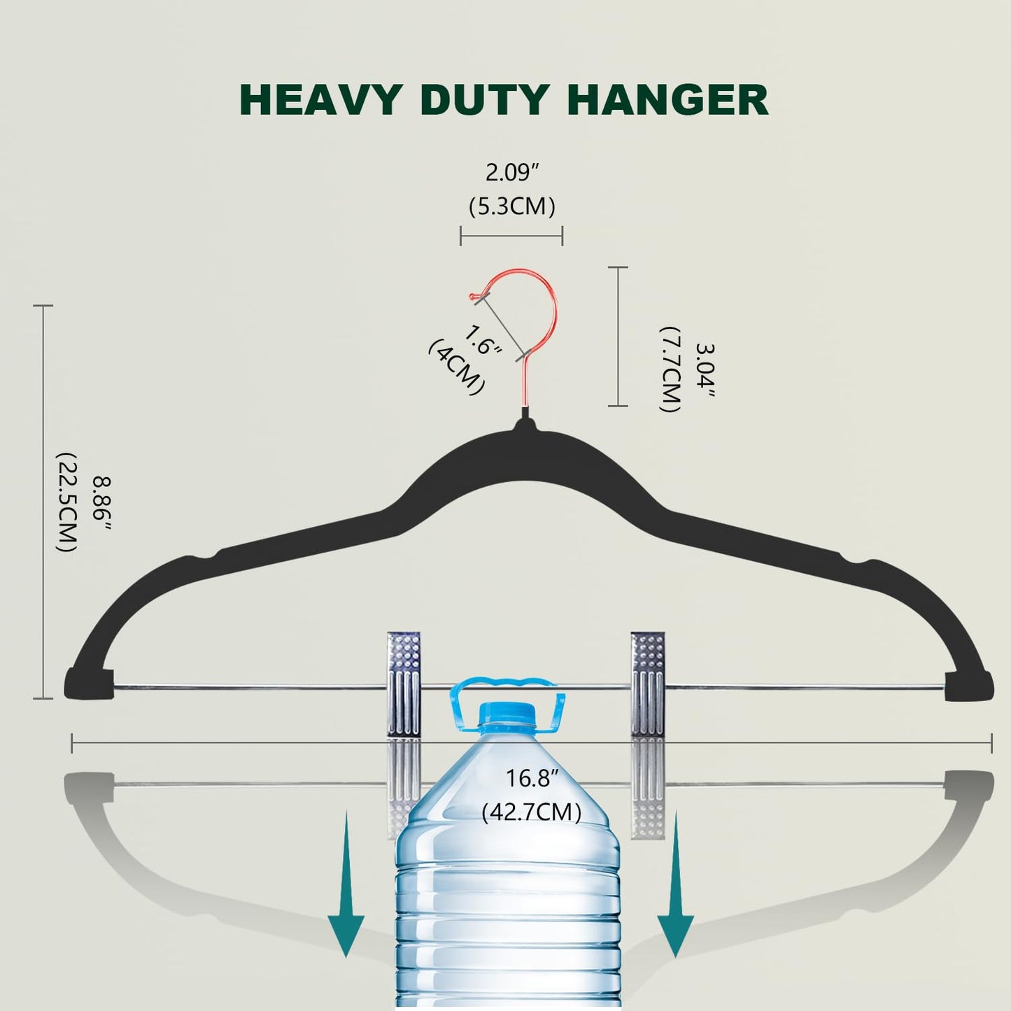 Heavy-Duty Velvet Pants Hangers with Clips, 24-Pack