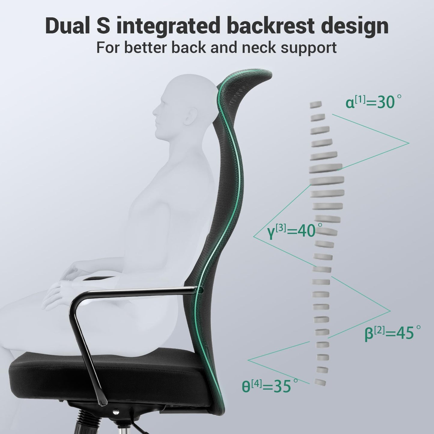 SIHOO M101C Ergonomic Office Chair-High Back Mesh Office Chair, Big and Tall Office Chair Lumbar Support, Comfortable Large Seat Cushion, Computer Desk Chair for Home Office, Black