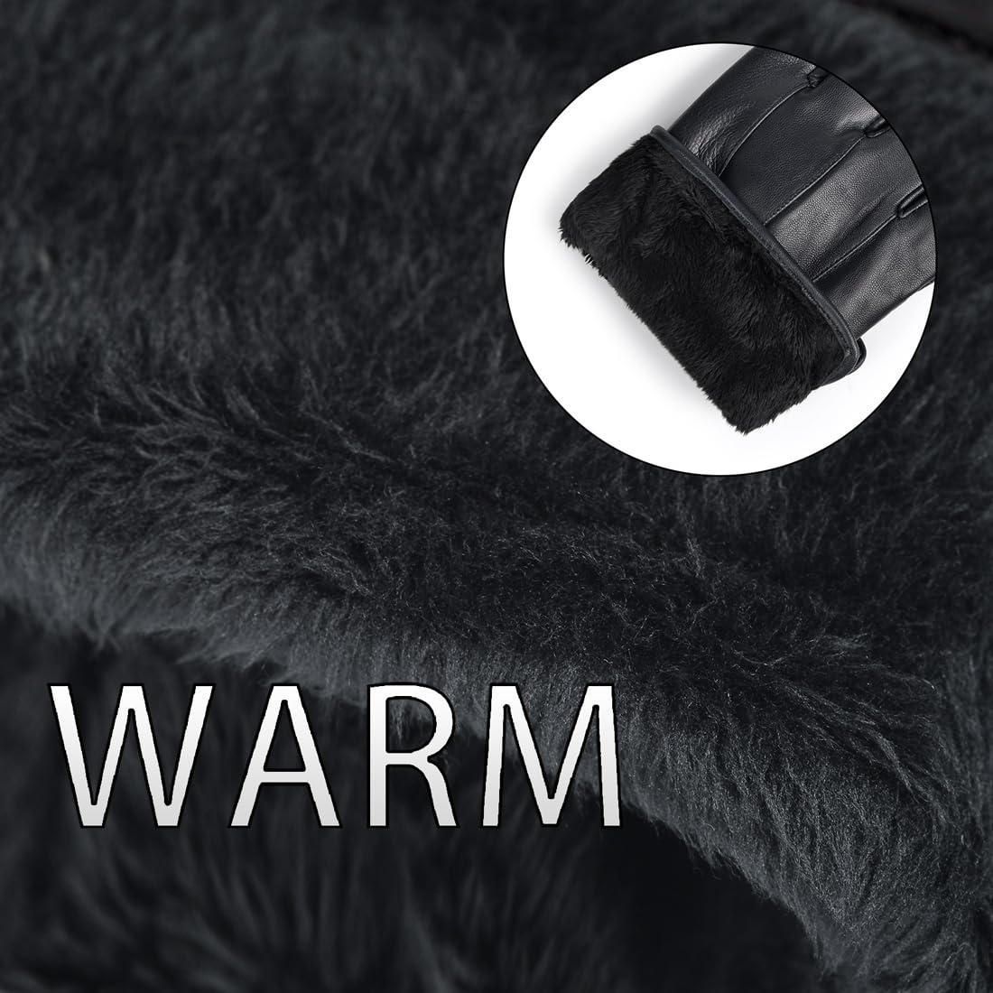 Harssidanzar Men's Warm Leather Winter Gloves
