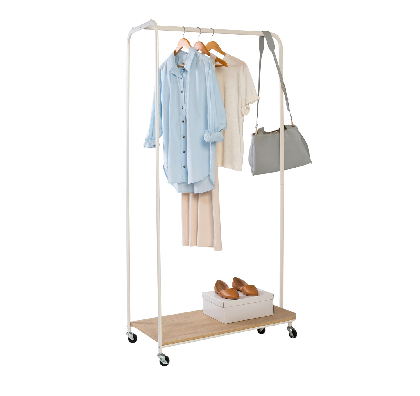 Honey-Can-Do Freestanding Clothes Rack with Shelf