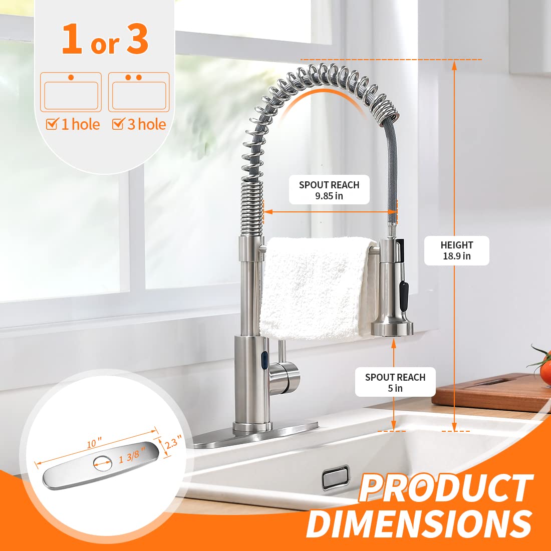Touchless Kitchen Faucet with Pull Down Sprayer