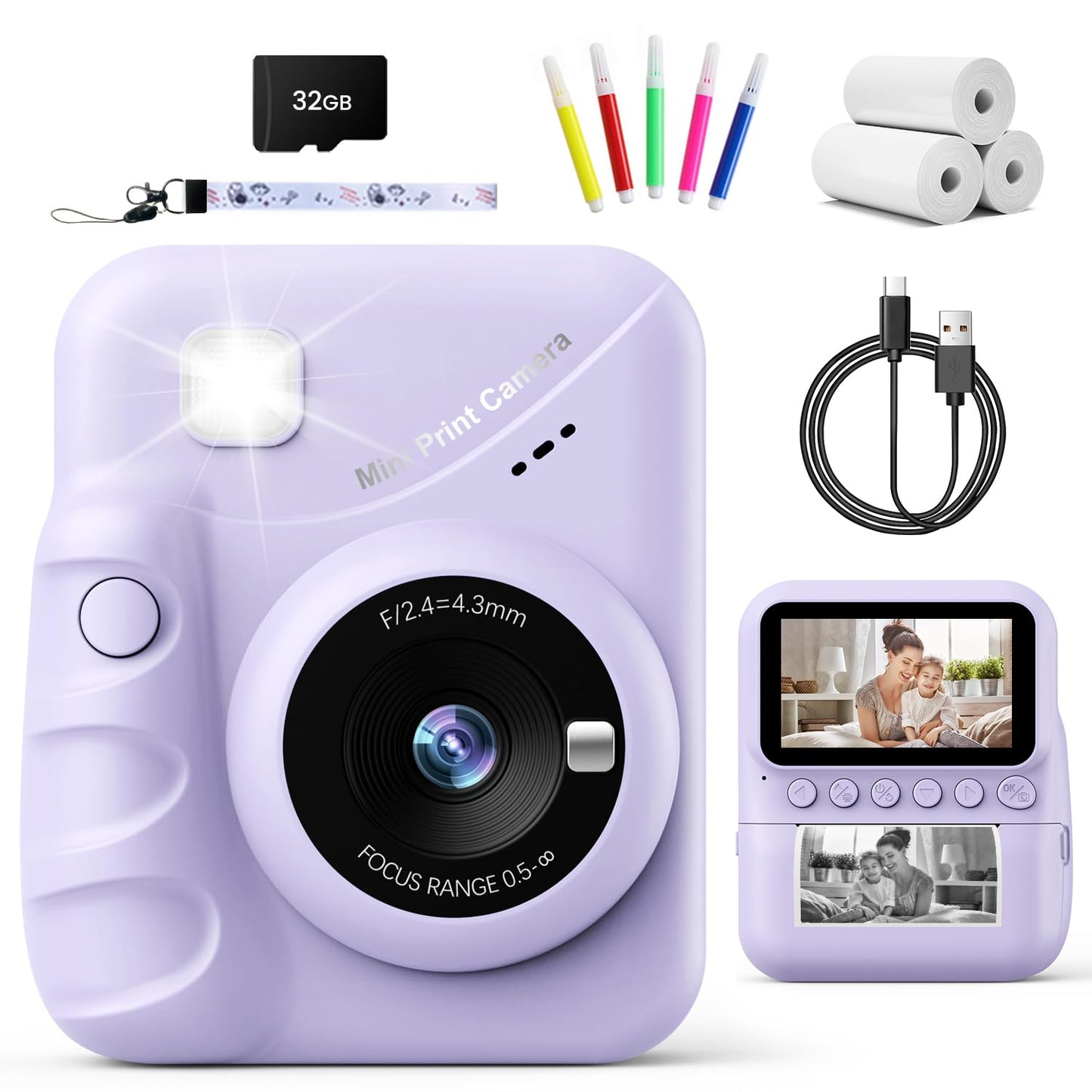 Kids Instant Print Camera by TIATUA for Ages 3-14