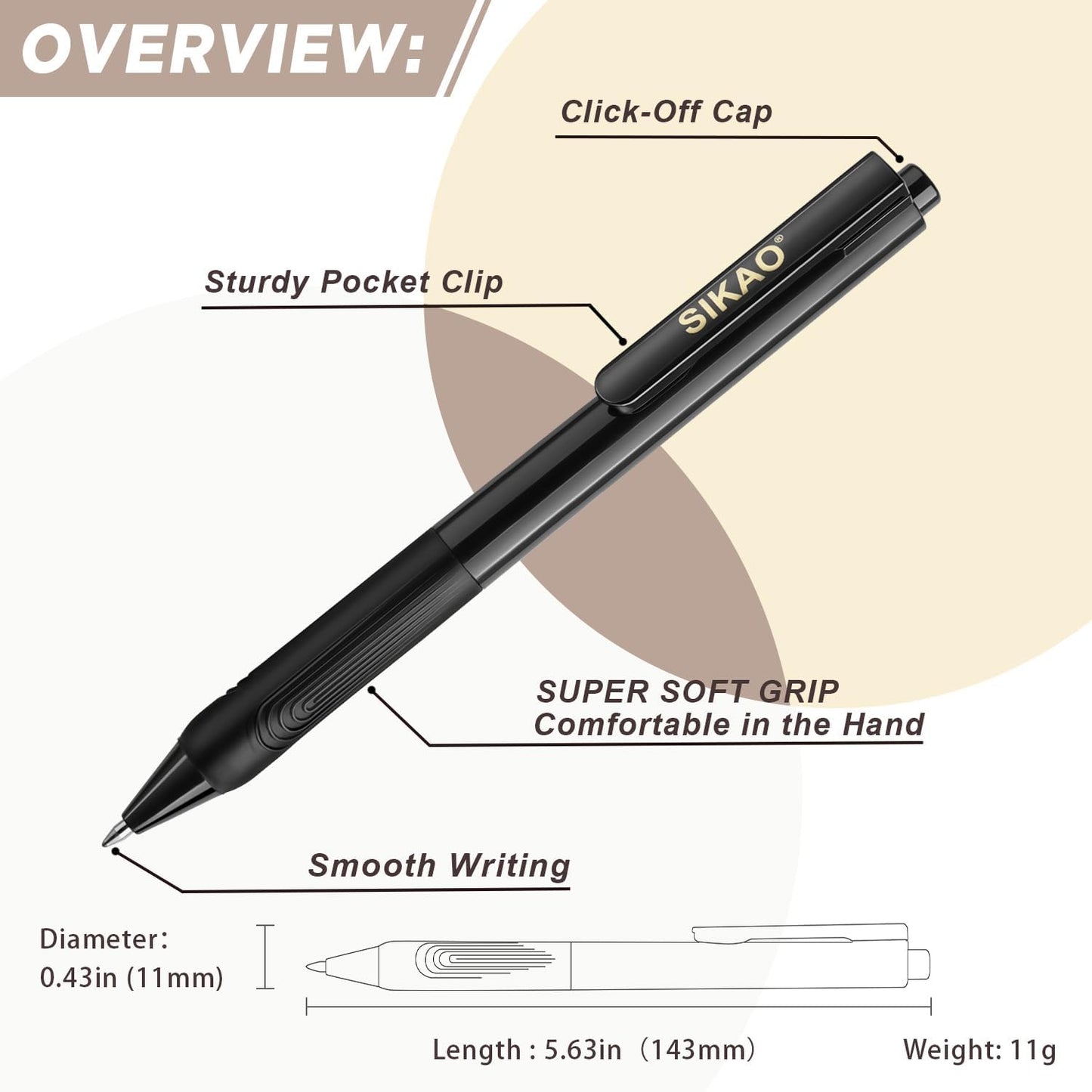 Sikao 0.5mm Gel Pens for Smooth Writing
