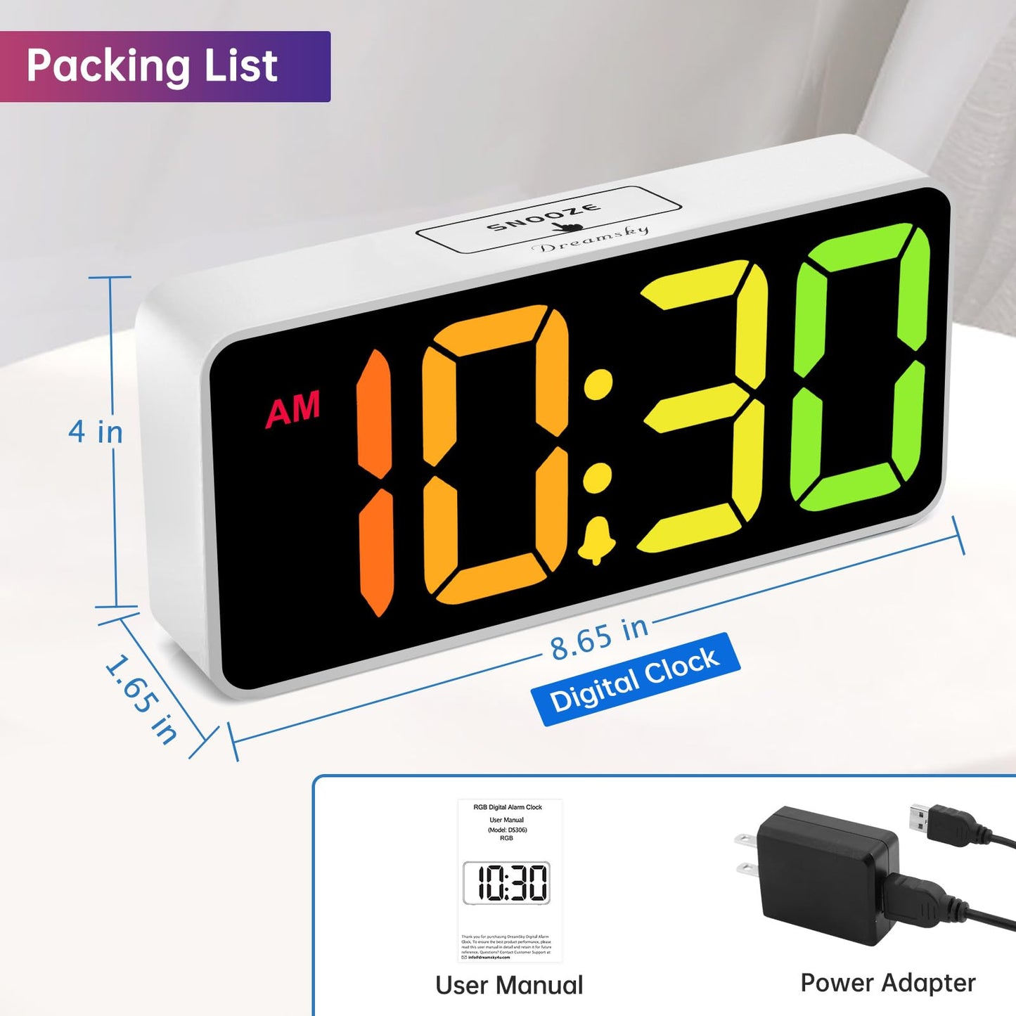 DreamSky Large Digital Alarm Clock for Seniors